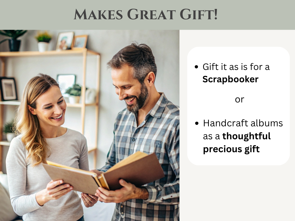 CrafTreat Scrapbook Blank Precut Album Base - Vintage Camera - Ivory