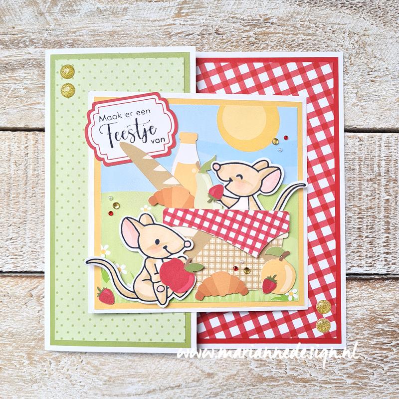 Marianne Design Stamp & Die Set - Eline's Animals - Picnic