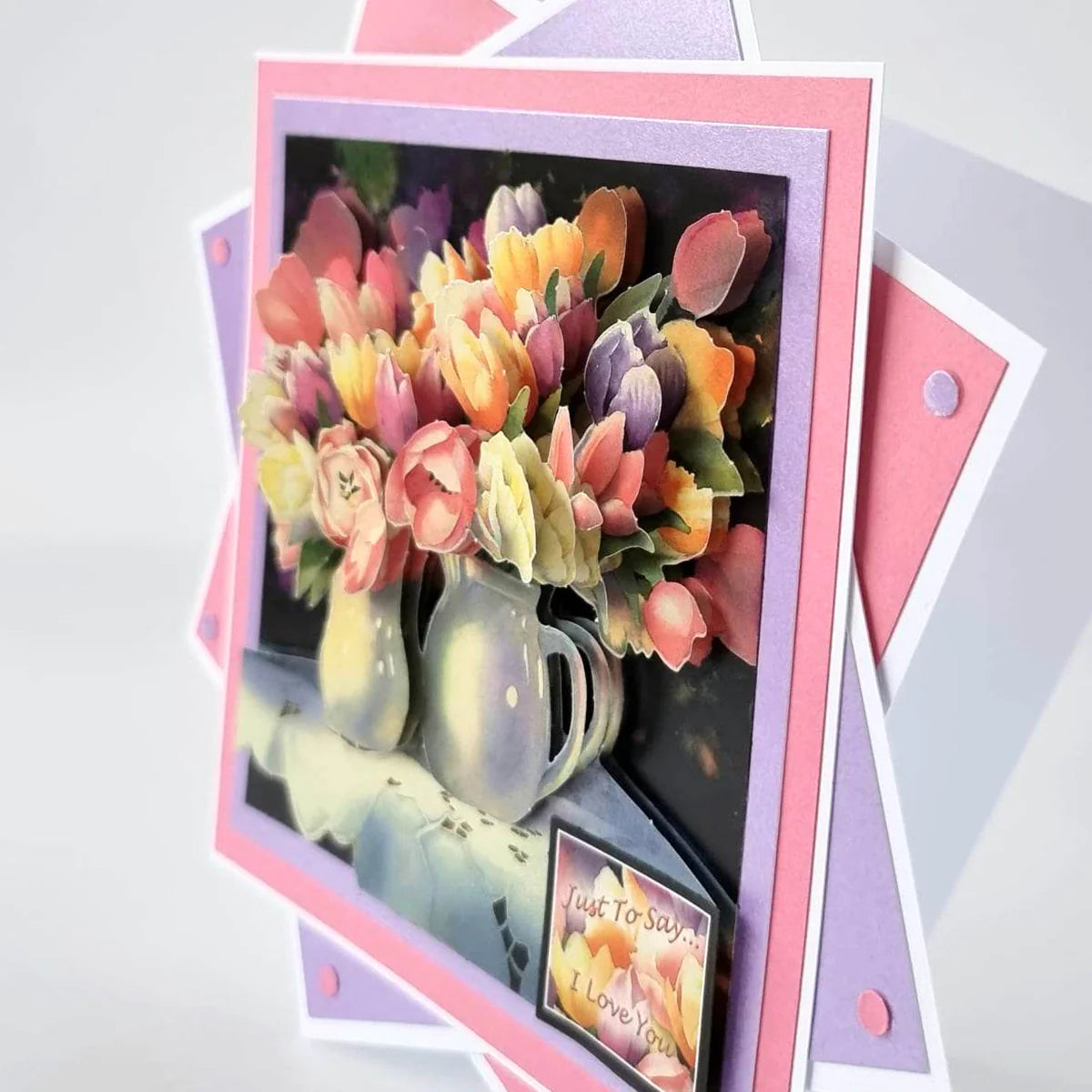 Die Cut Decoupage – Jug Of Tulips (Pack Of 3)