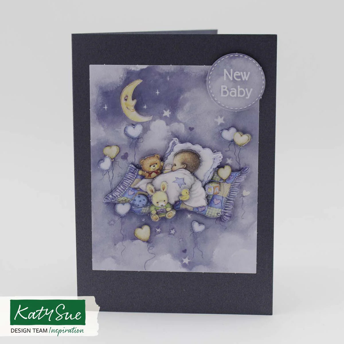 Die Cut Decoupage – Baby Boy With Moon (Pack Of 3)