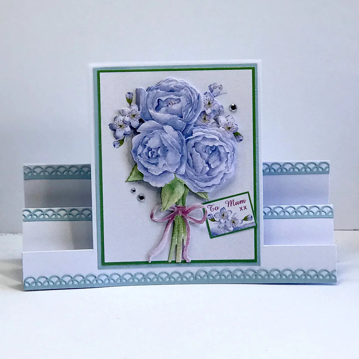 Die Cut Decoupage – Blue Roses And Cupcake (Pack Of 3)