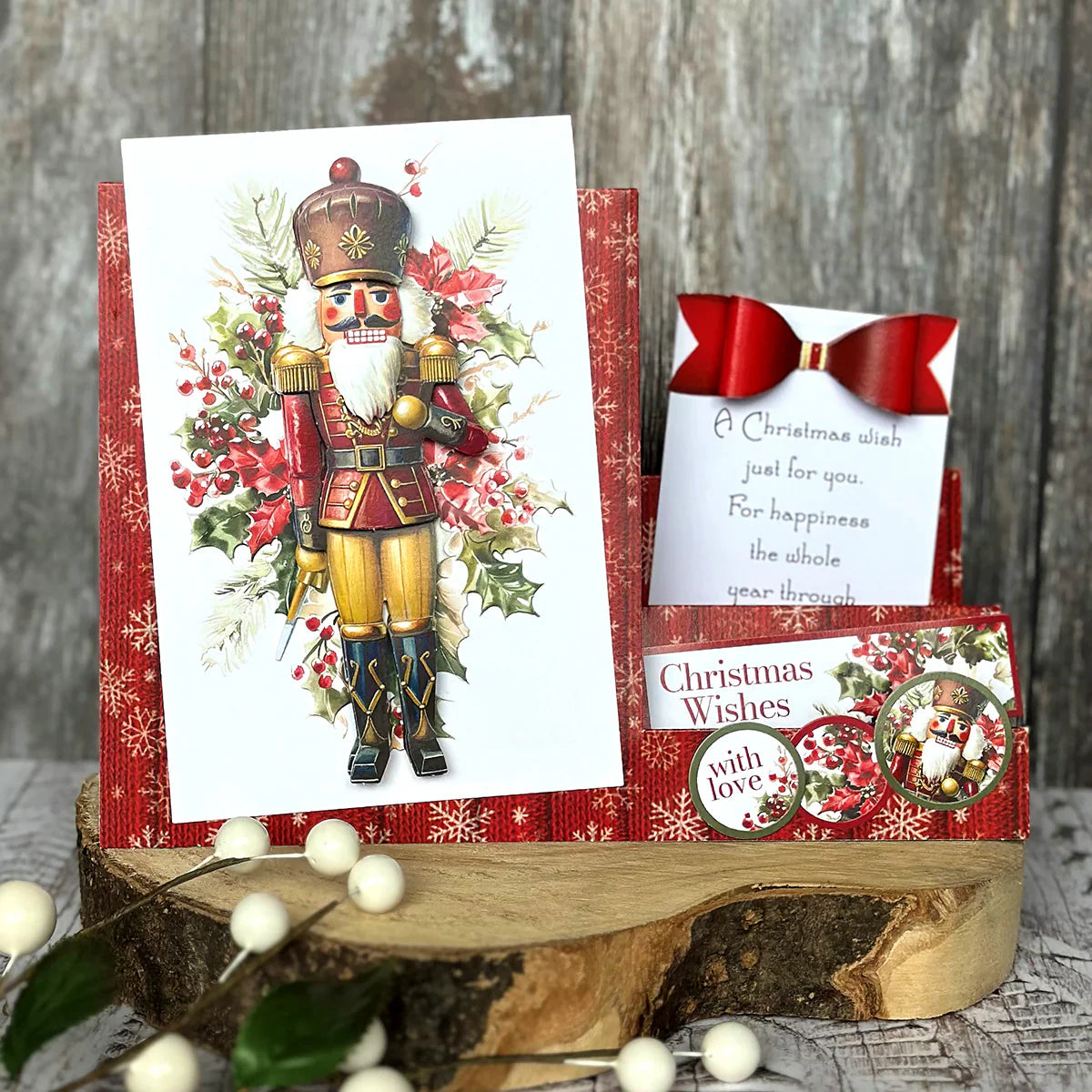 Die Cut Decoupage – Nutcracker & Holly (pack of 3)