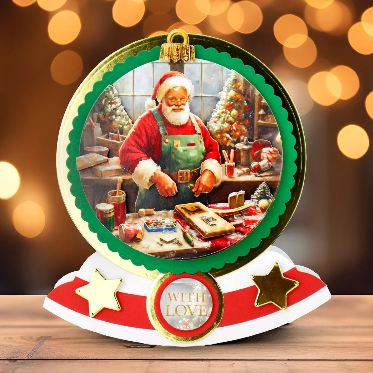 Die Cut Decoupage – Santa's Workshop Bauble (pack of 3)