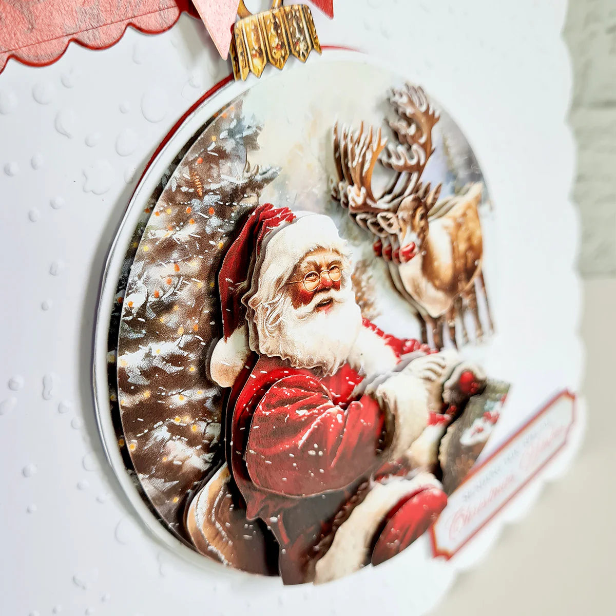 Die Cut Decoupage – Santa & Rudolph Bauble (pack of 3)