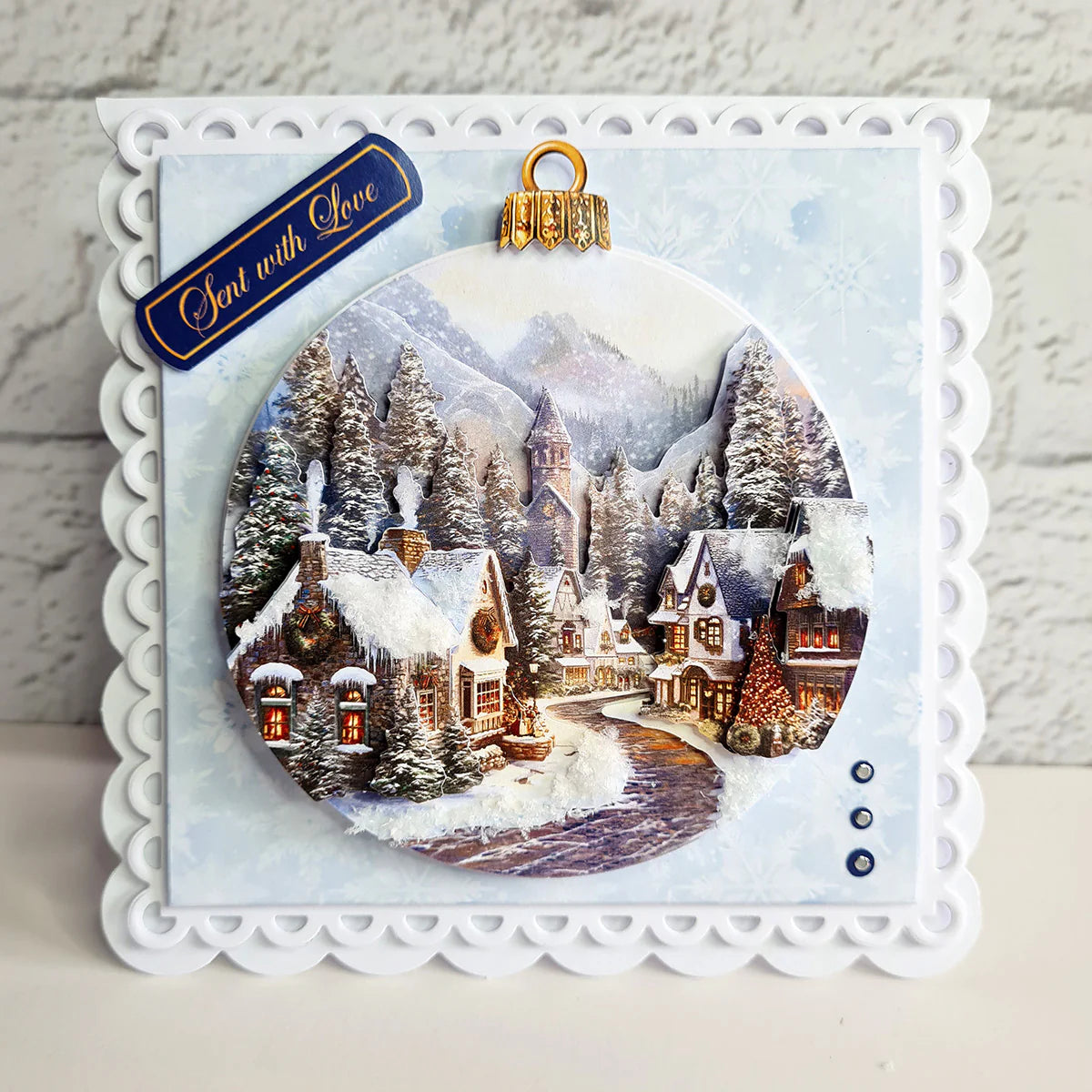 Die Cut Decoupage – Christmas Village Bauble (pack of 3)