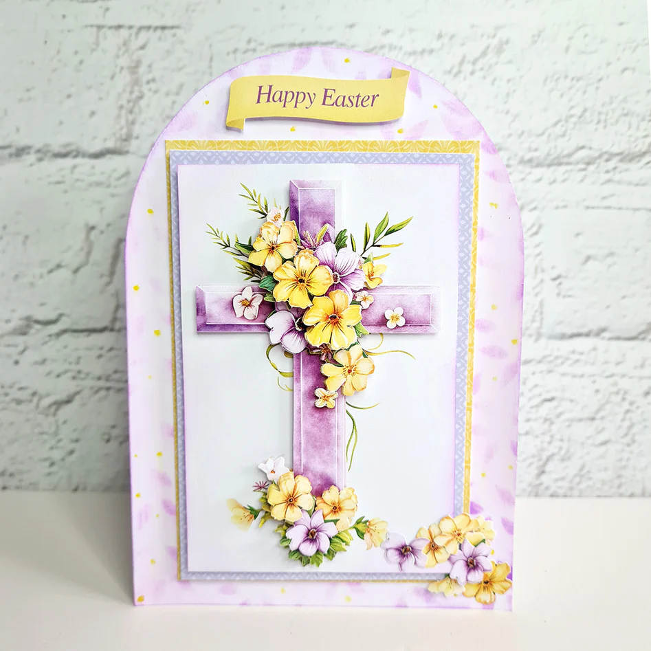 Die Cut Decoupage – Lilac Floral Cross (pack of 3)