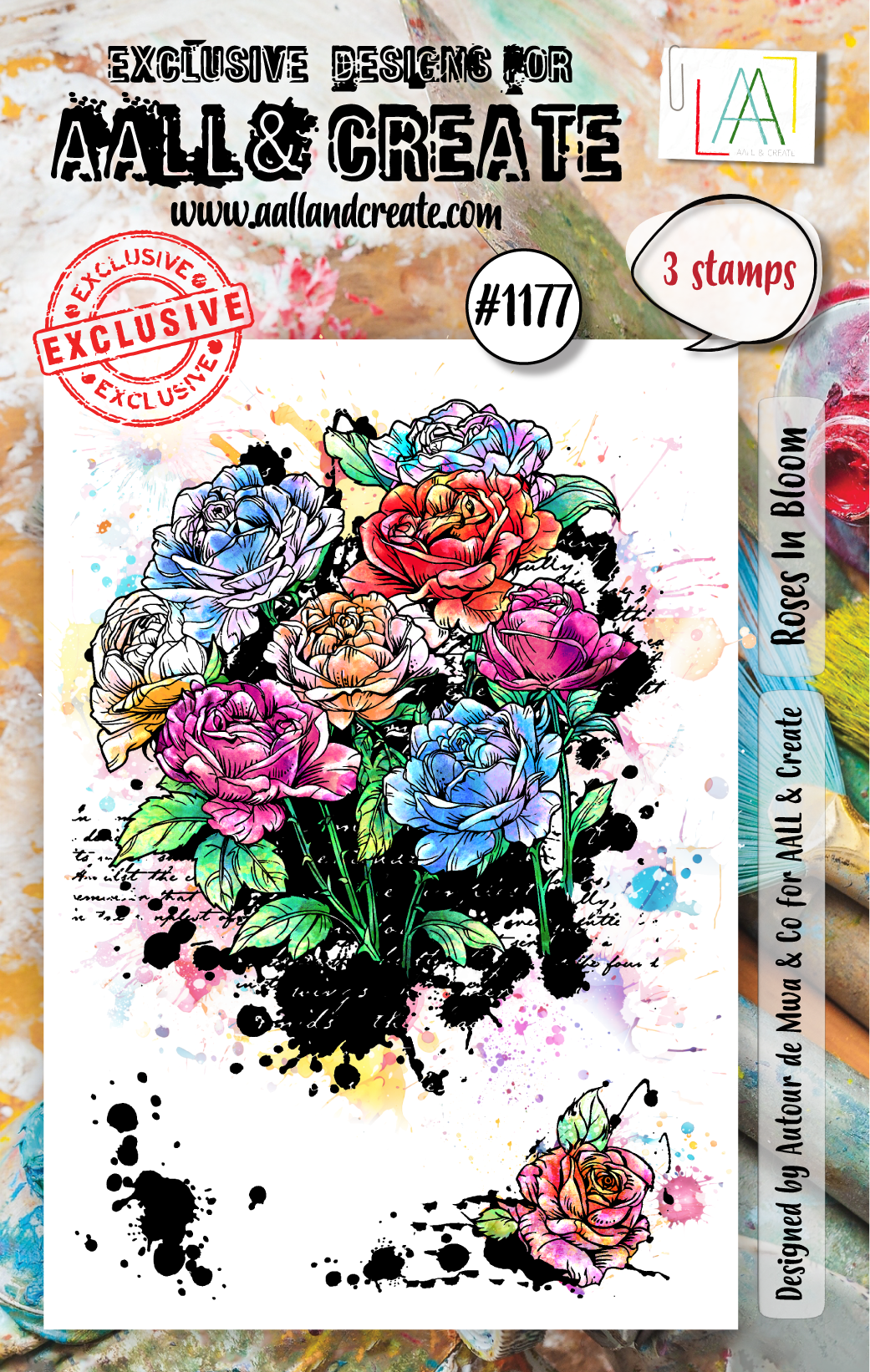 AALL and Create - A7 Stamp Set - Roses In Bloom