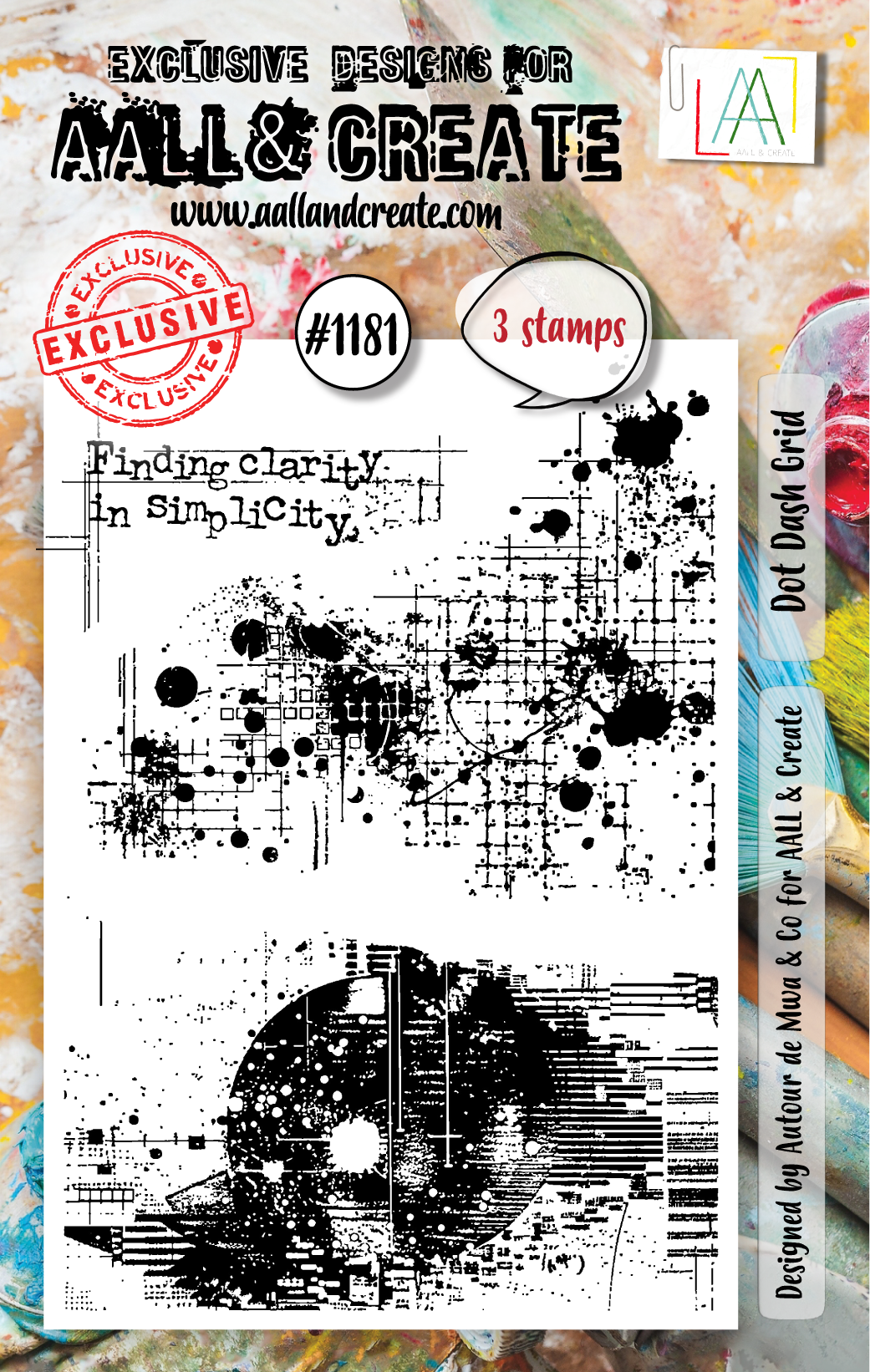 AALL and Create - A7 Stamp Set - Dot Dash Grid