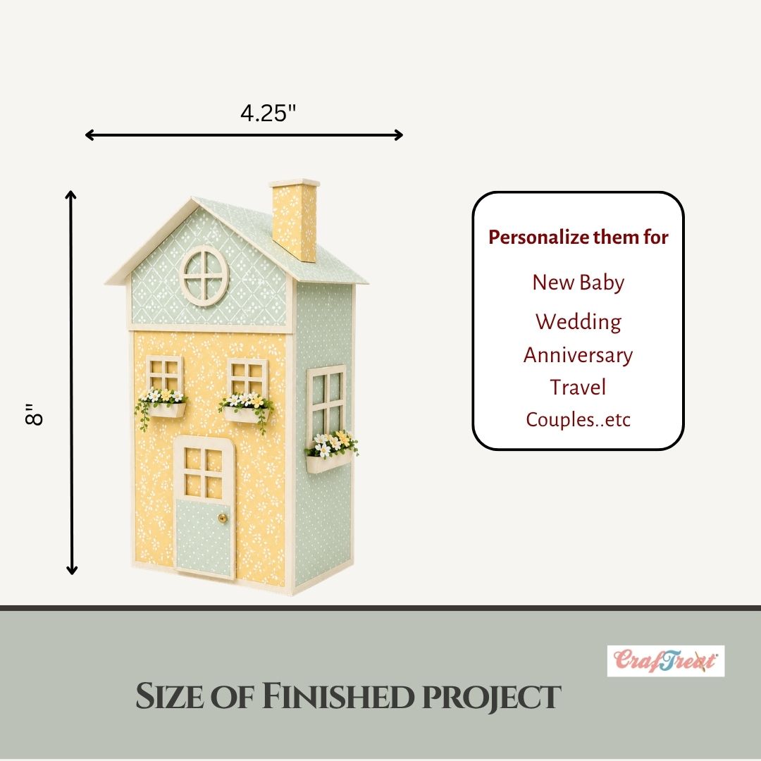CrafTreat Scrapbook Blank - Tall House - Black