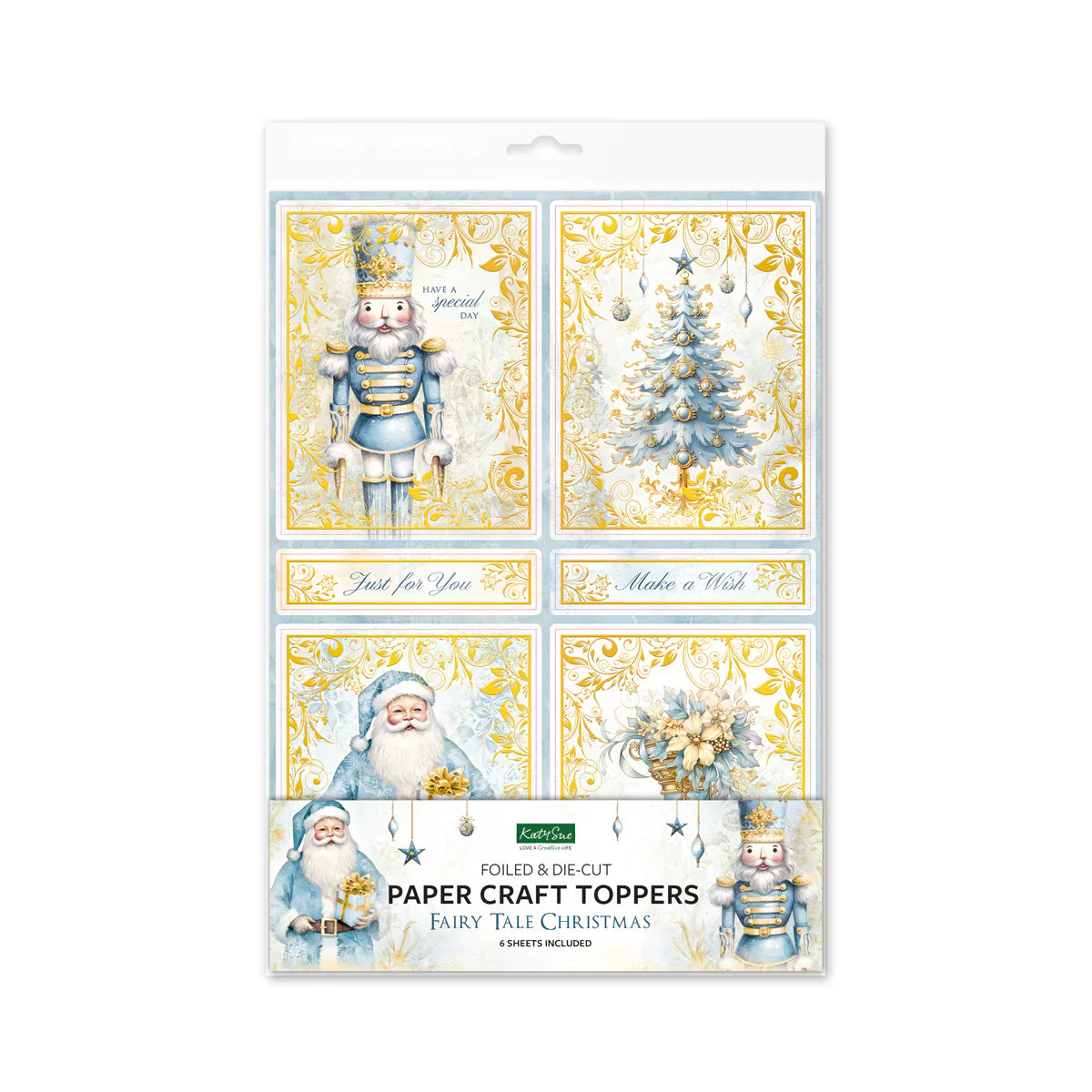 Fairy Tale Christmas Foiled Paper Craft Toppers, 6 sheets