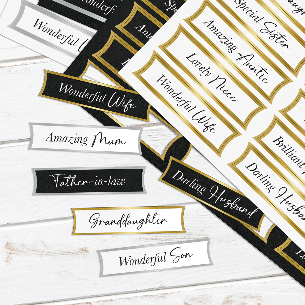 Foiled Relatives Banners Selection, 96 Sentiments