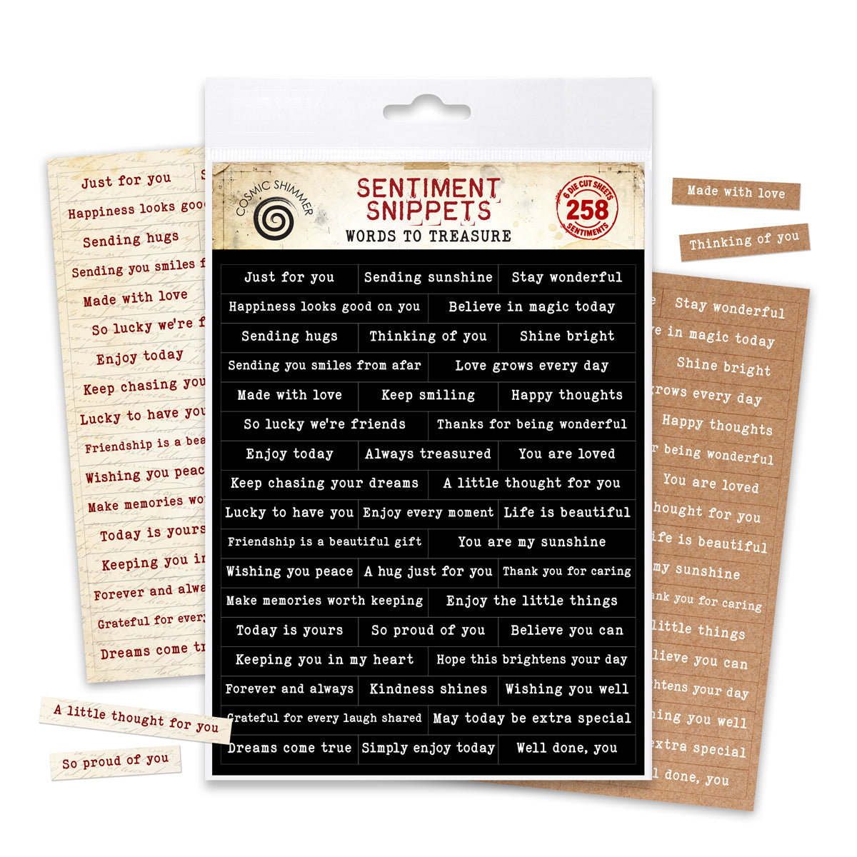 Cosmic Shimmer Sentiment Snippets - Words to Treasure