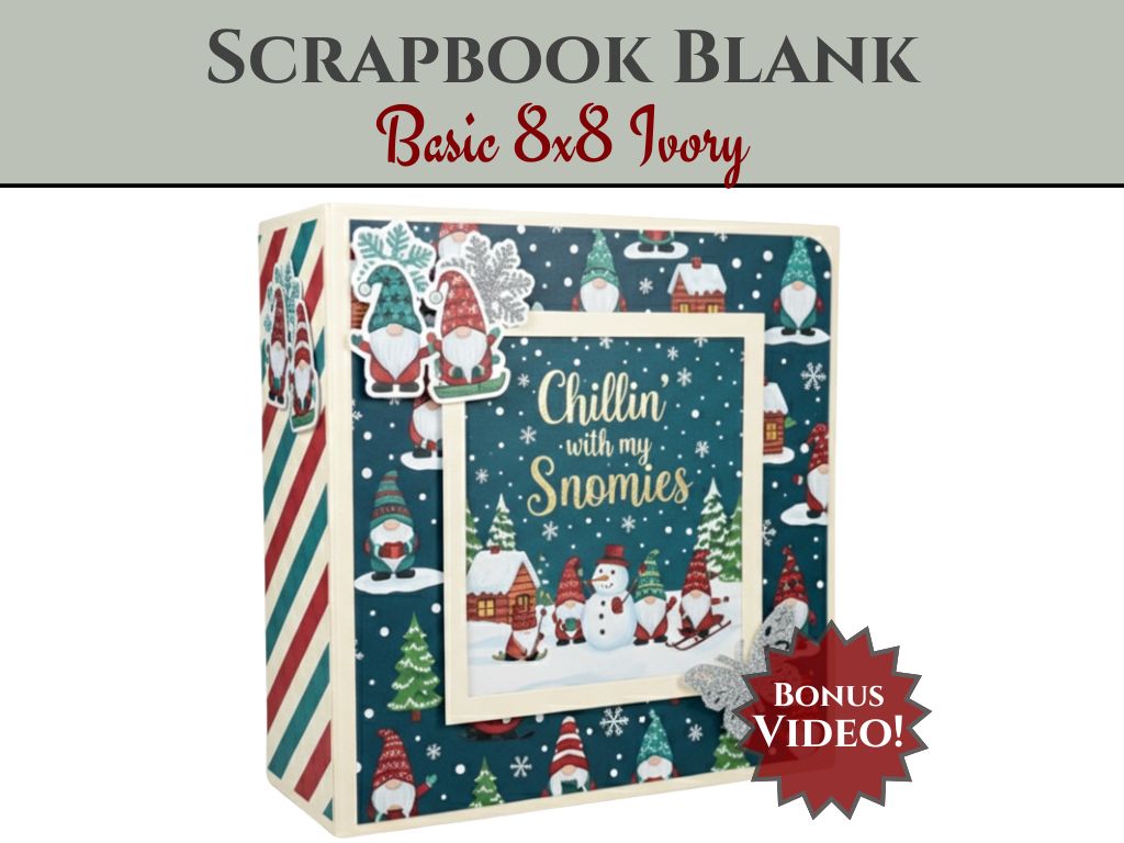 CrafTreat Scrapbook Blank Precut Album Base - Basic 8x8 - Ivory