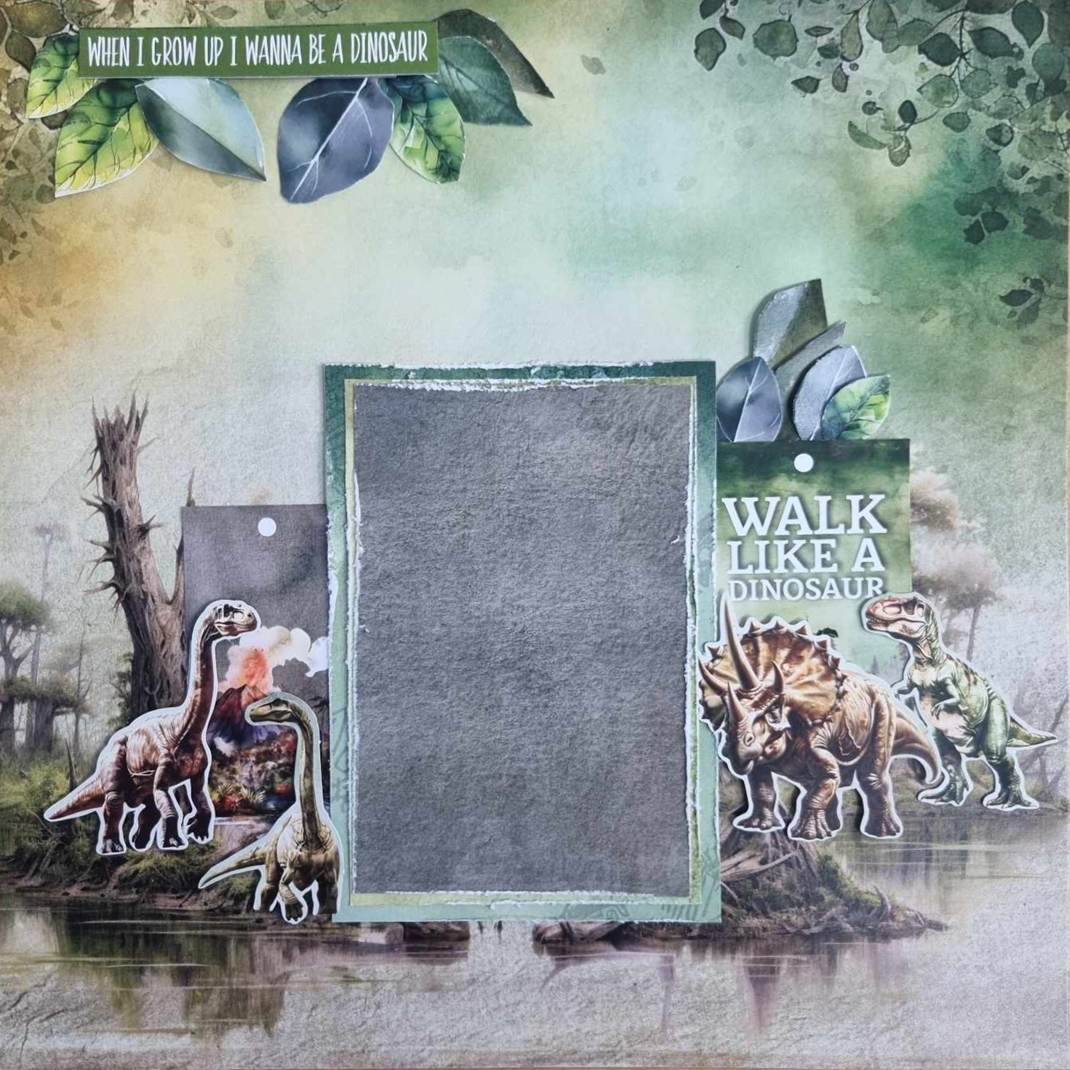 3Quarter Designs Dino Park - 12x12 Design Paper & Diecuts Set Mini Collection