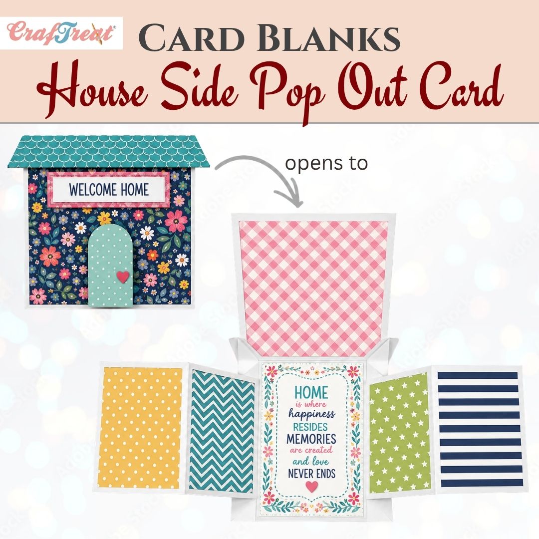 CrafTreat Card Blank - House Side Pop-out Card 