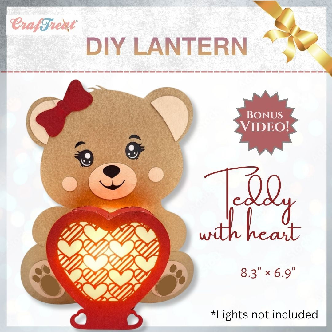CrafTreat DIY Paper Lanterns - Teddy with Heart