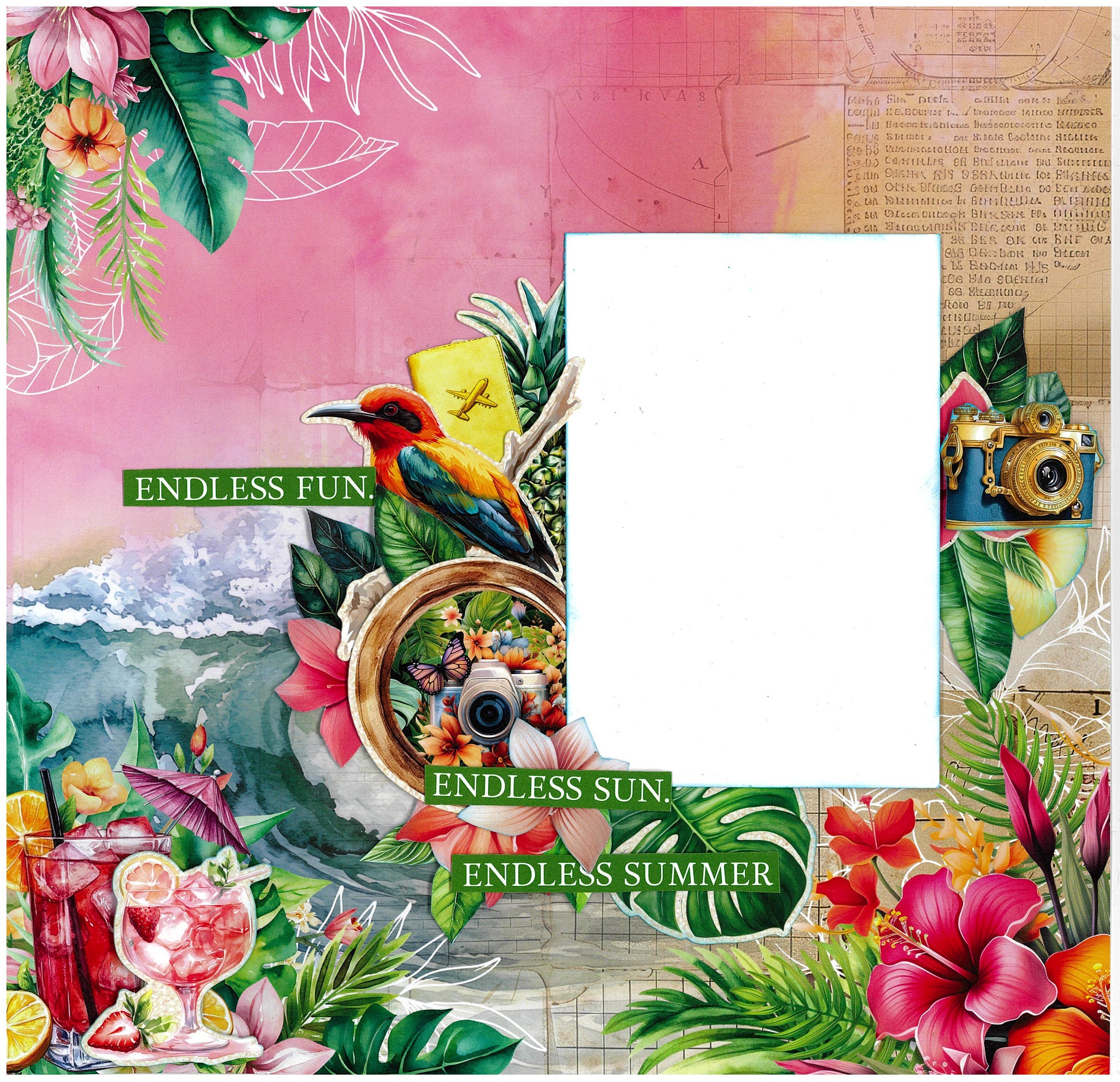 3Quarter Designs Tropic Excursion 12x12 Design Paper & Diecuts Set