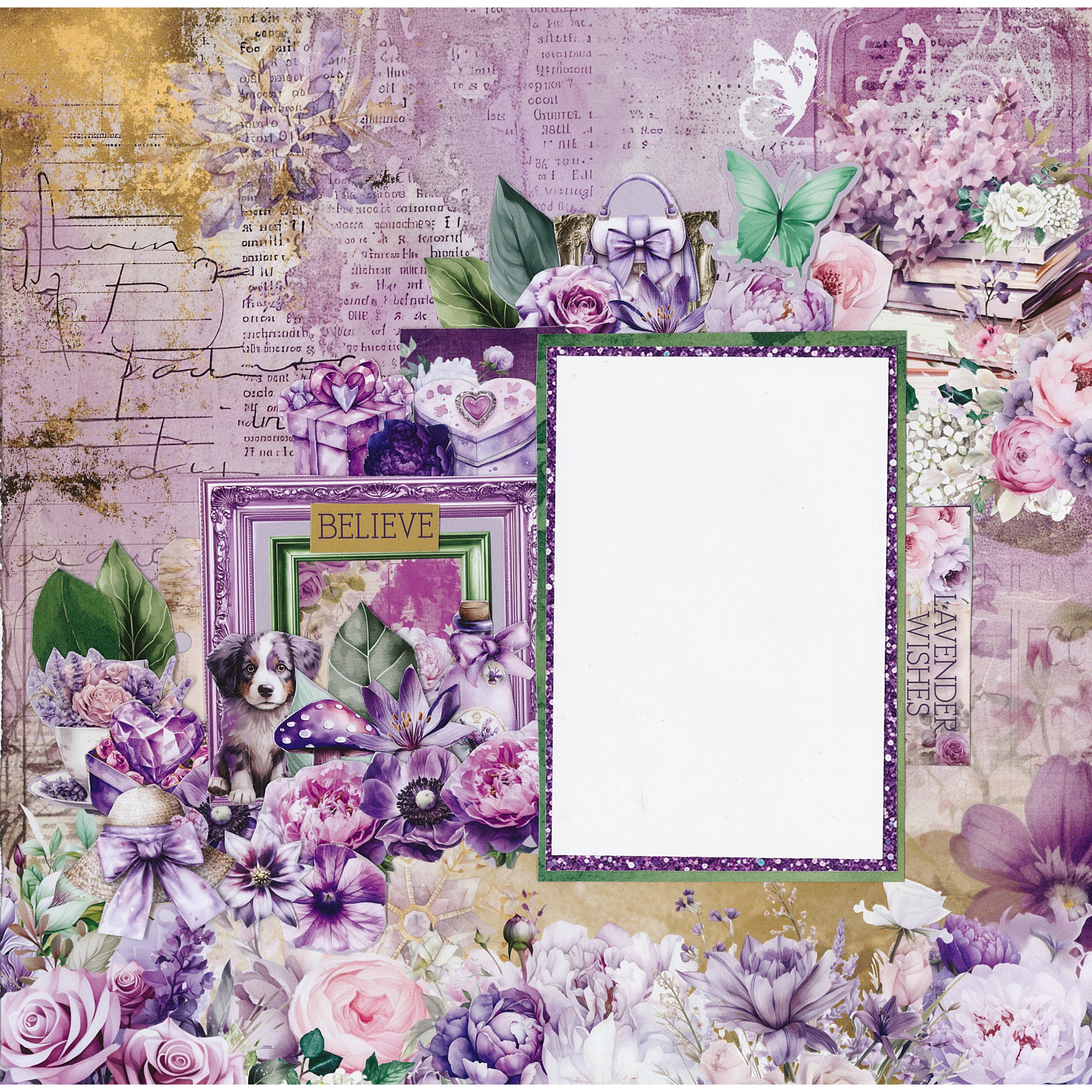3Quarter Designs Violet Dreams 12x12 Designer Paper & Diecuts Set