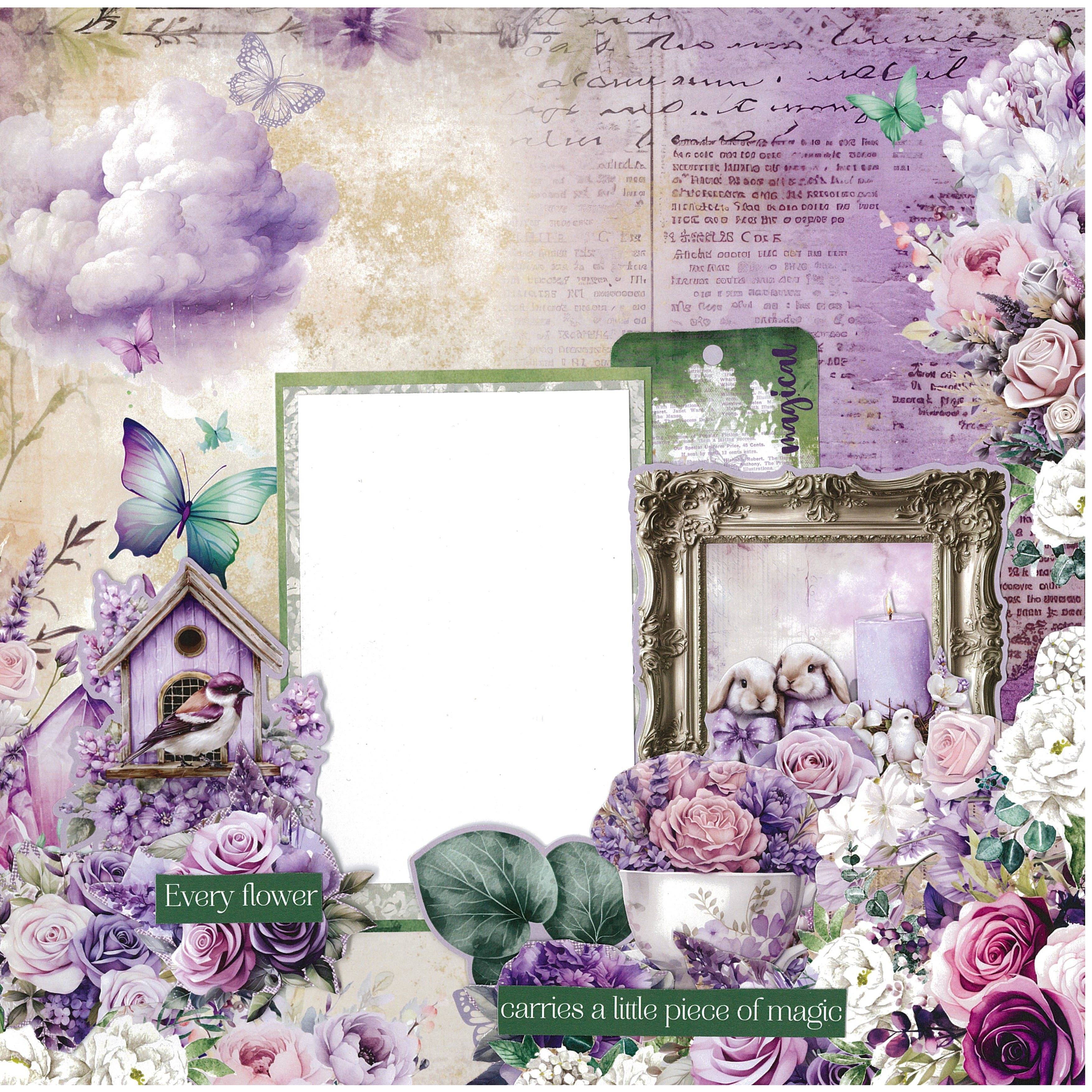 3Quarter Designs Violet Dreams 12x12 Designer Paper & Diecuts Set