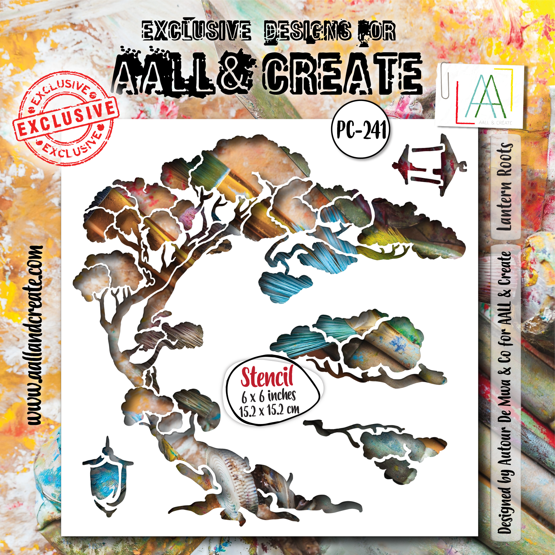AALL and Create - 6"x6" Stencil - Lantern Roots