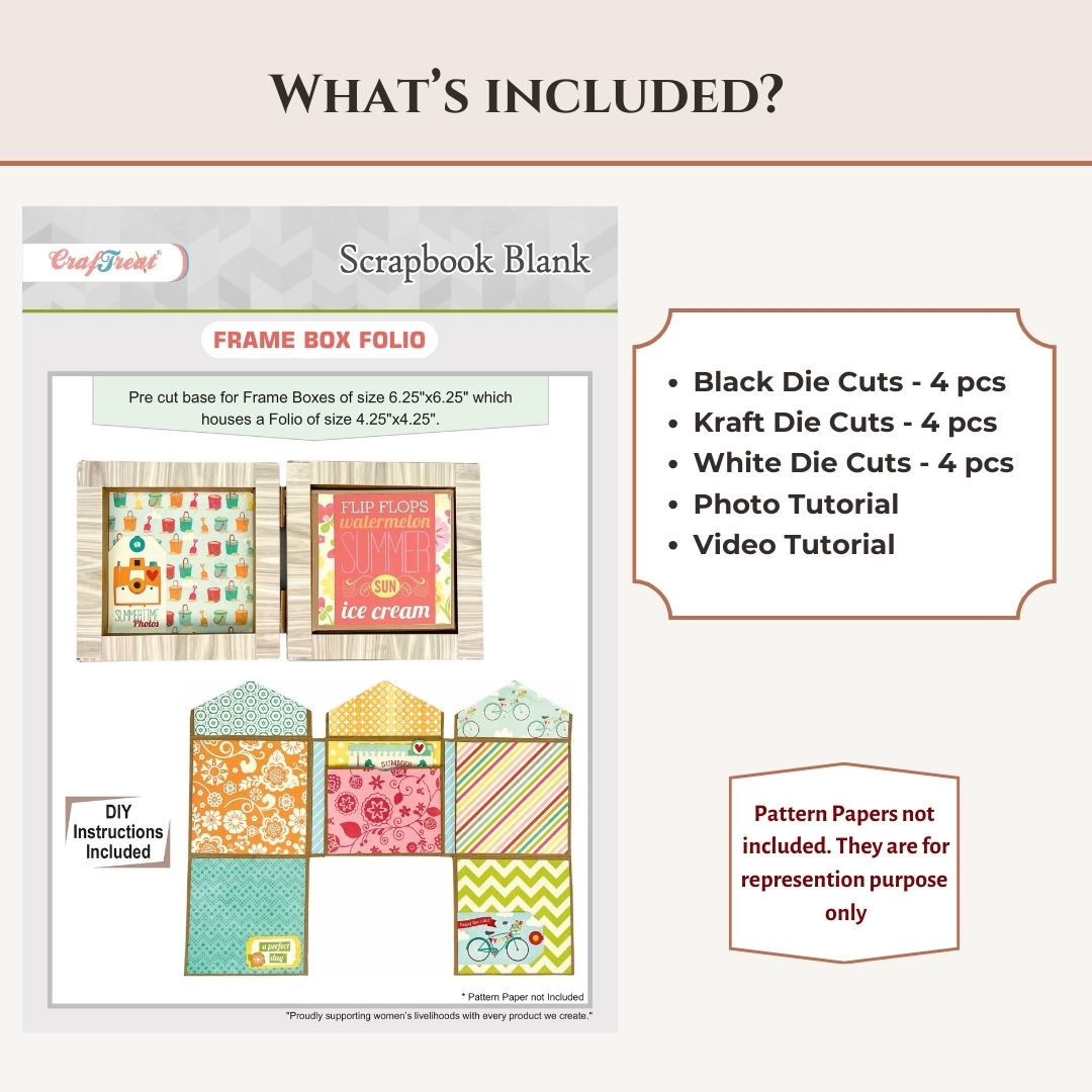 Craftreat Scrapbook Blank Quick Folio  - Frame Box Folio
