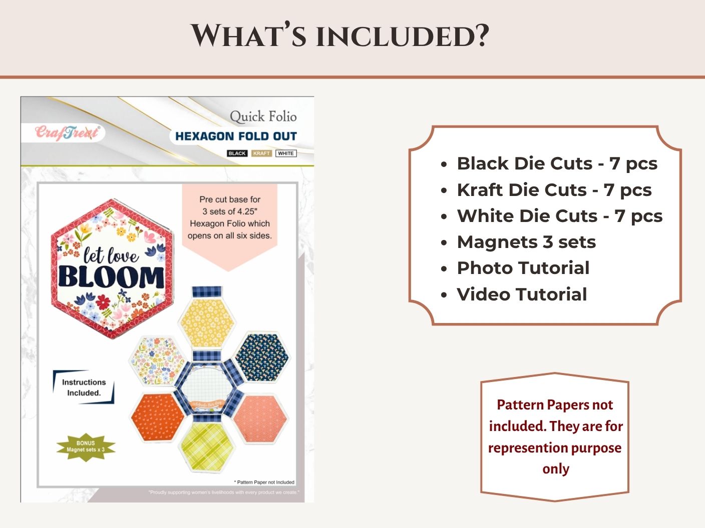 Craftreat Scrapbook Blank Quick Folio - Hexagon Fold Out