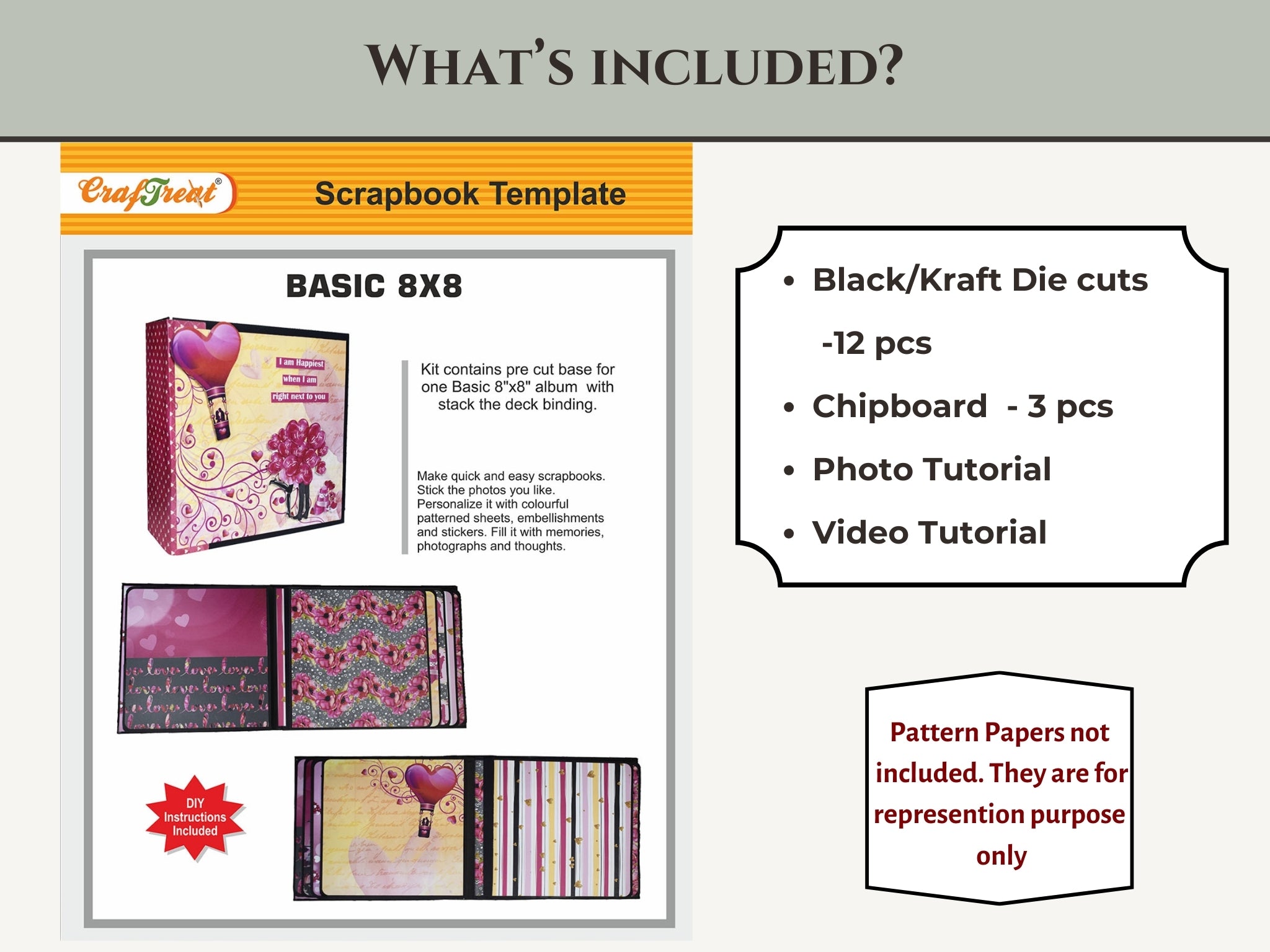 CrafTreat Scrapbook Blanks - Basic 8x8 - Kraft Color