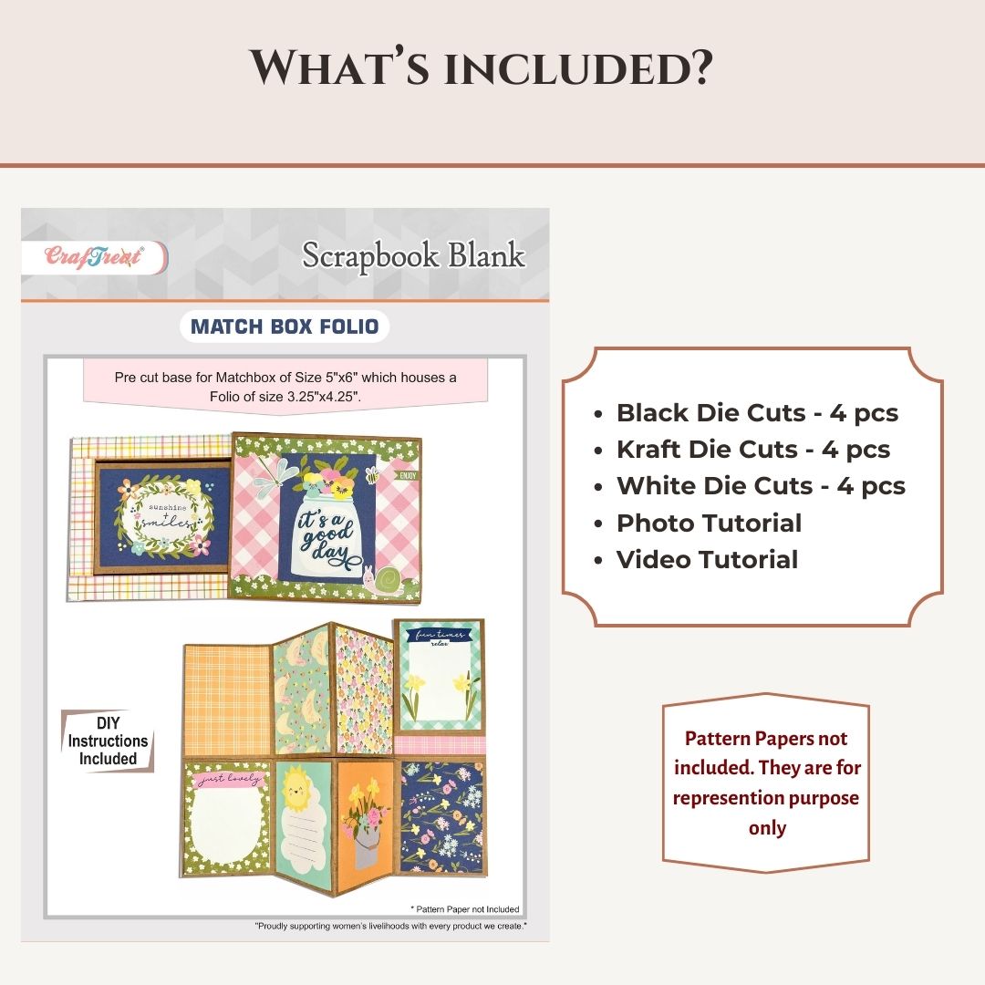 Craftreat Scrapbook Blank Quick Folio  - Match Box Folio