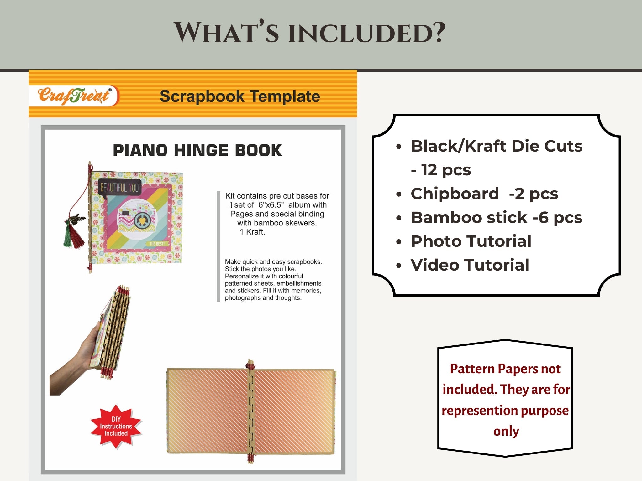 CrafTreat Scrapbook Blanks - Piano Hinge Book - Kraft Color