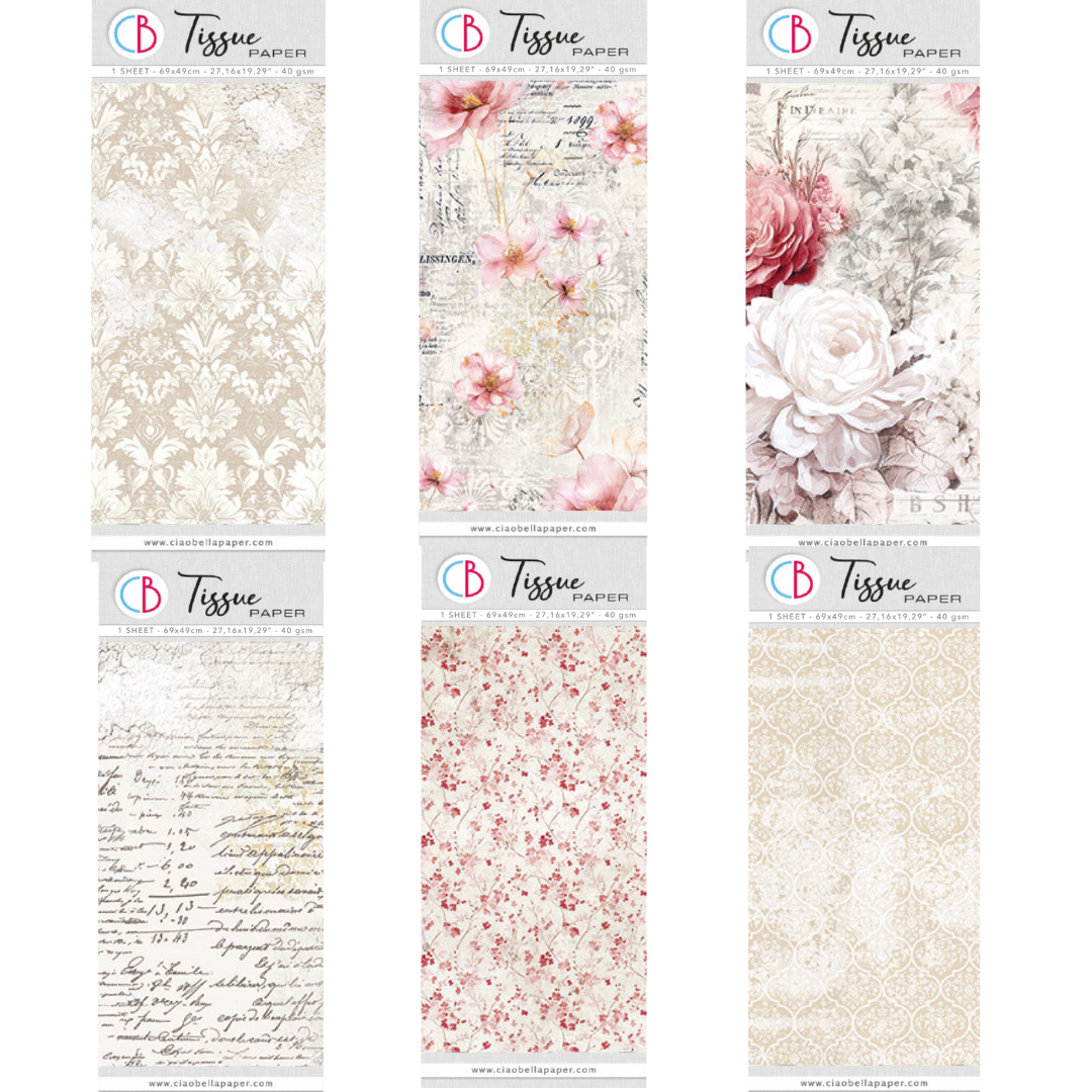 Printed Tissue Paper - Pink Florals