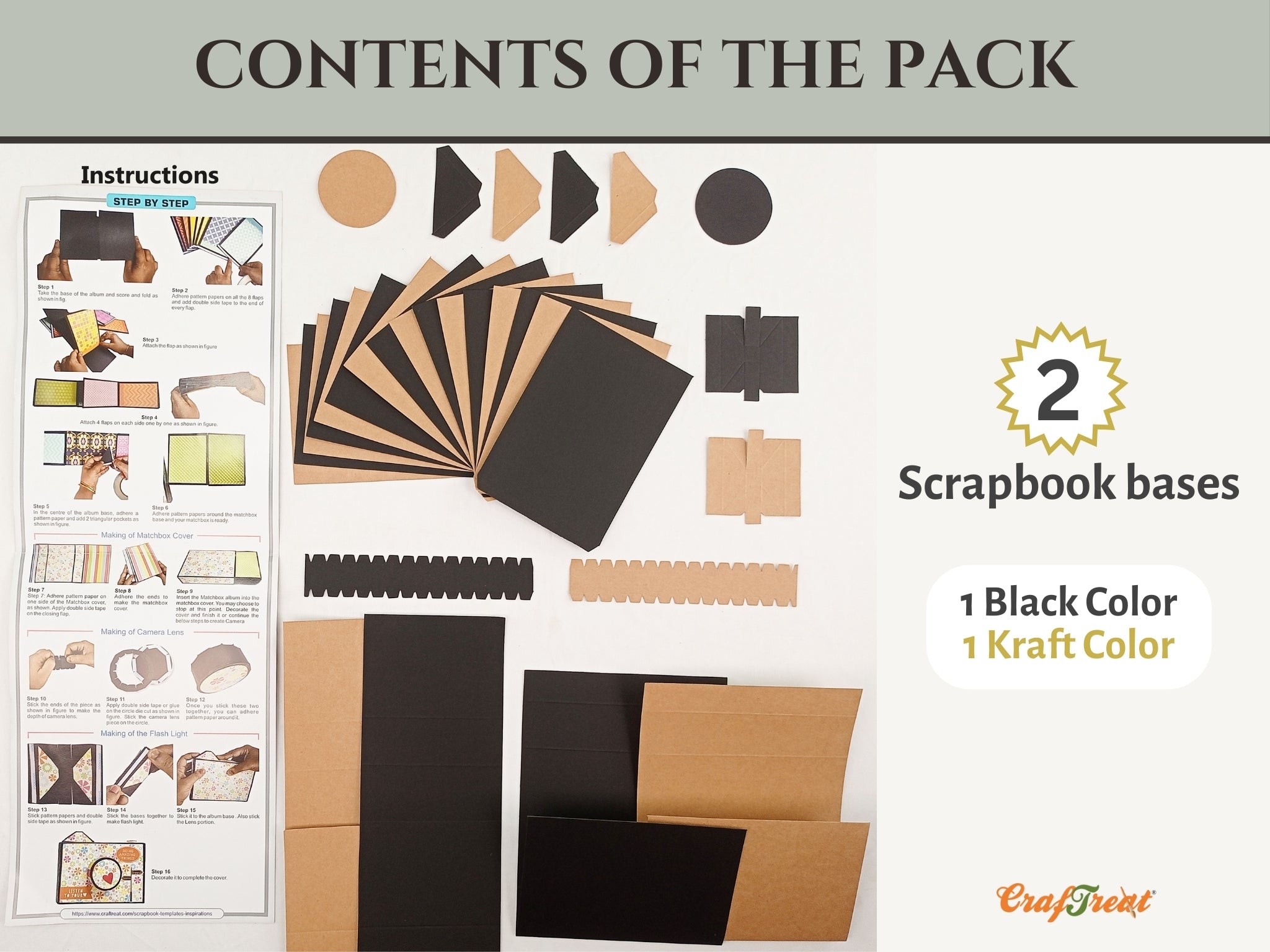 CrafTreat Scrapbook Blanks - Matchbox Camera - Black & Kraft Color