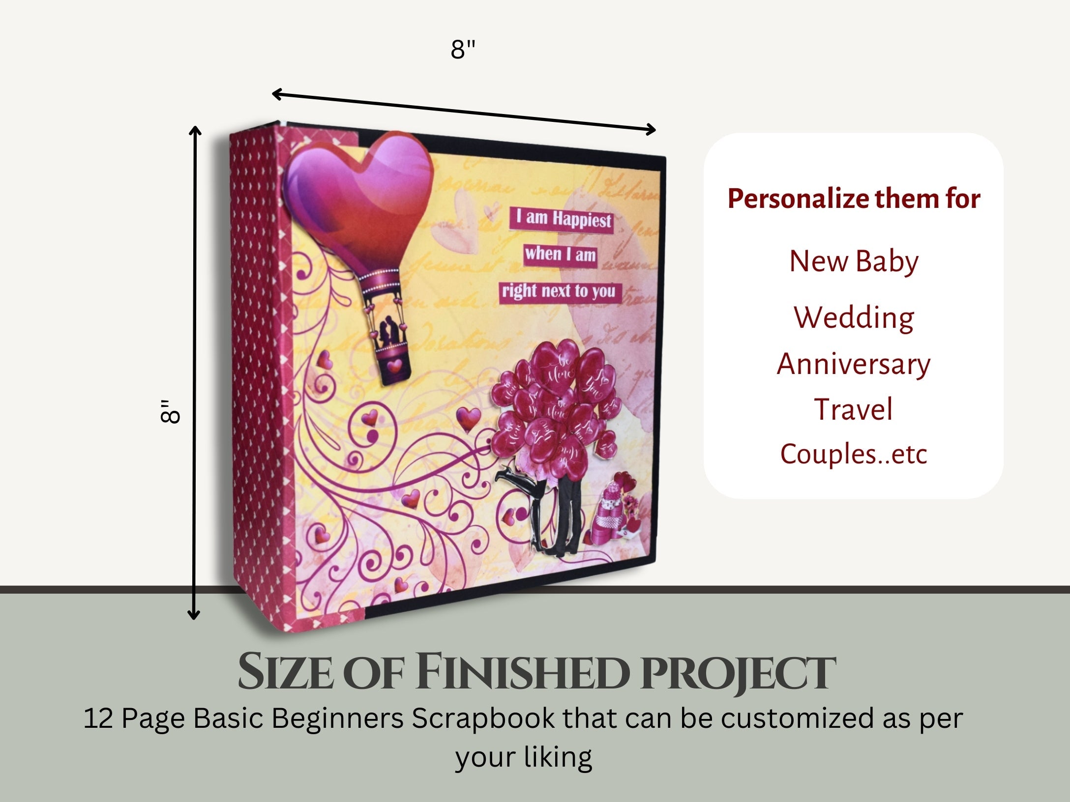 CrafTreat Scrapbook Blanks - Basic 8x8 - Kraft Color