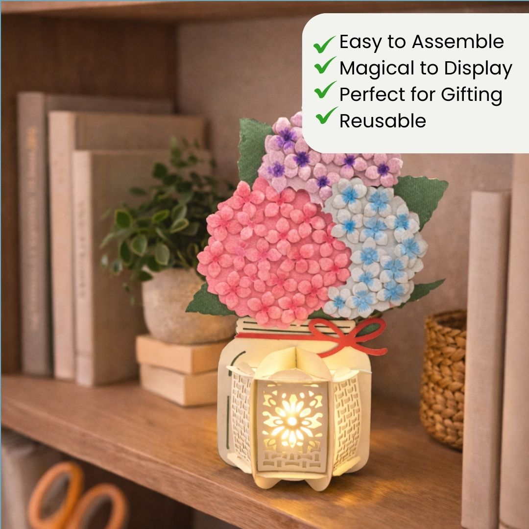 CrafTreat DIY Paper Lanterns - Hydrangea Jar
