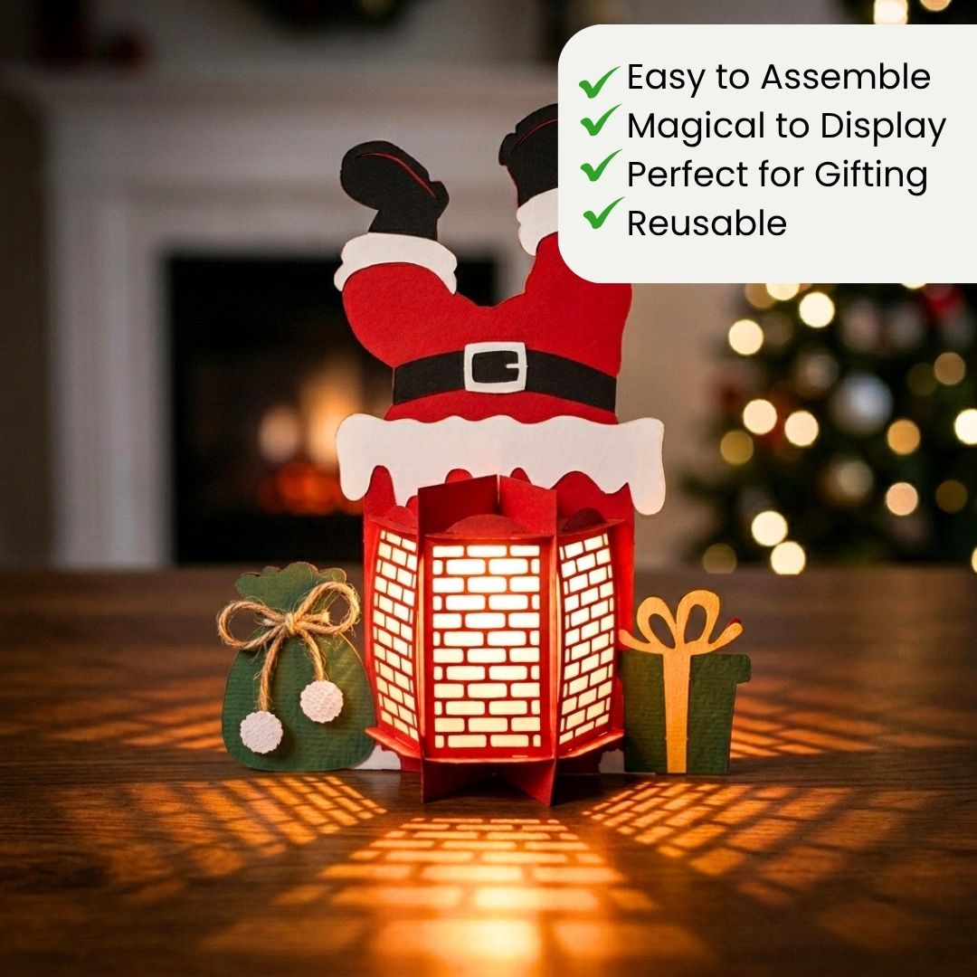 CrafTreat DIY Paper Lanterns - Santa Stuck in Chimney