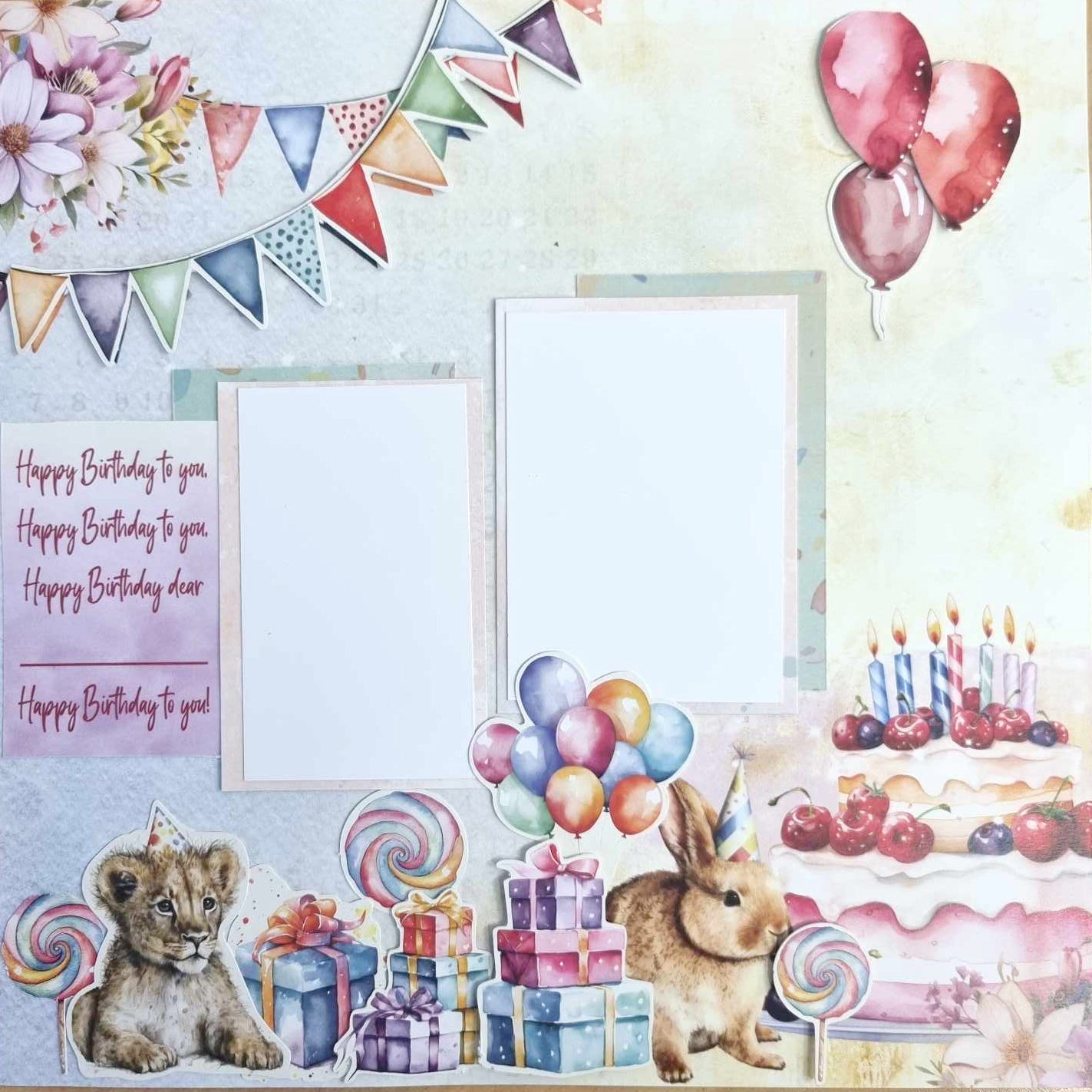 3Quarter Designs Birthday Wishes 12x12 Design Paper & Diecuts Set