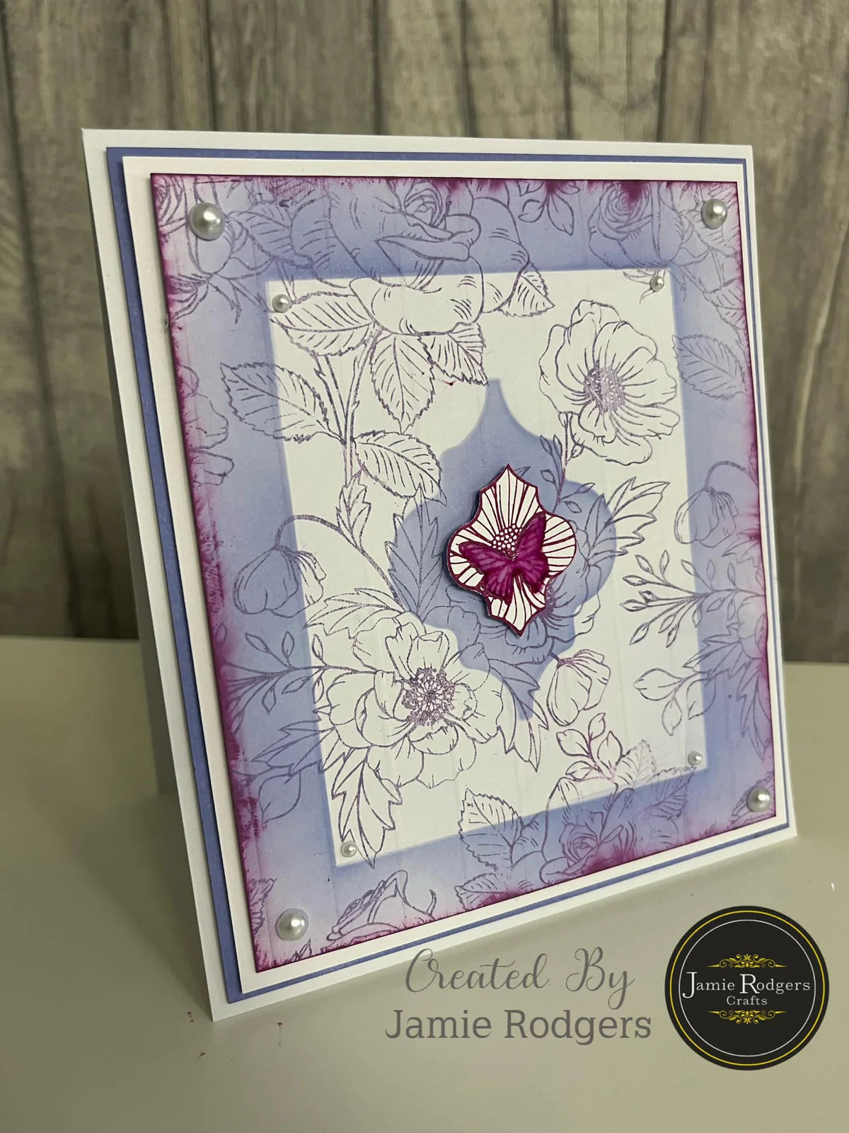 Jamie Rodgers Crafts - Butterfly Florals DL Clear Stamp Set