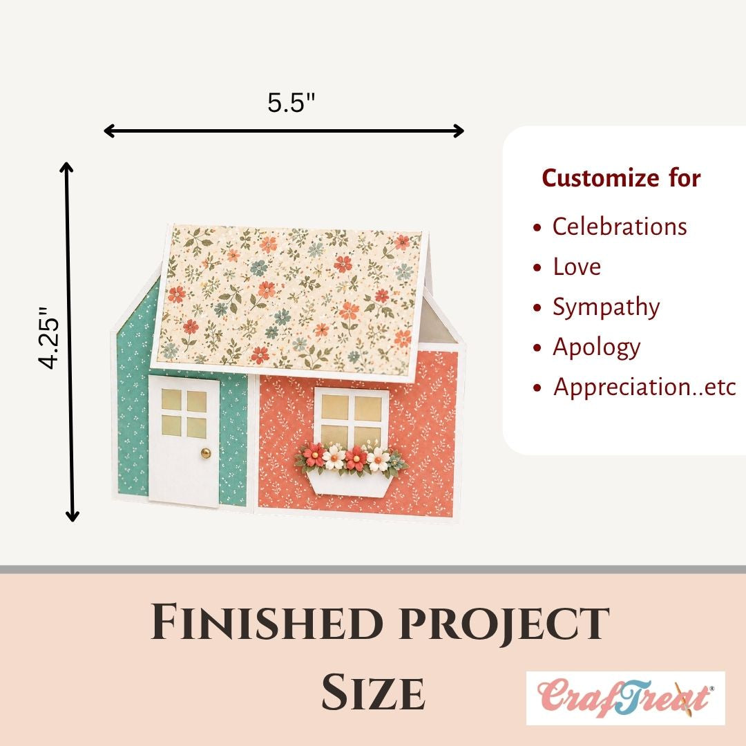 CrafTreat Card Blank - House Pop-up Card      