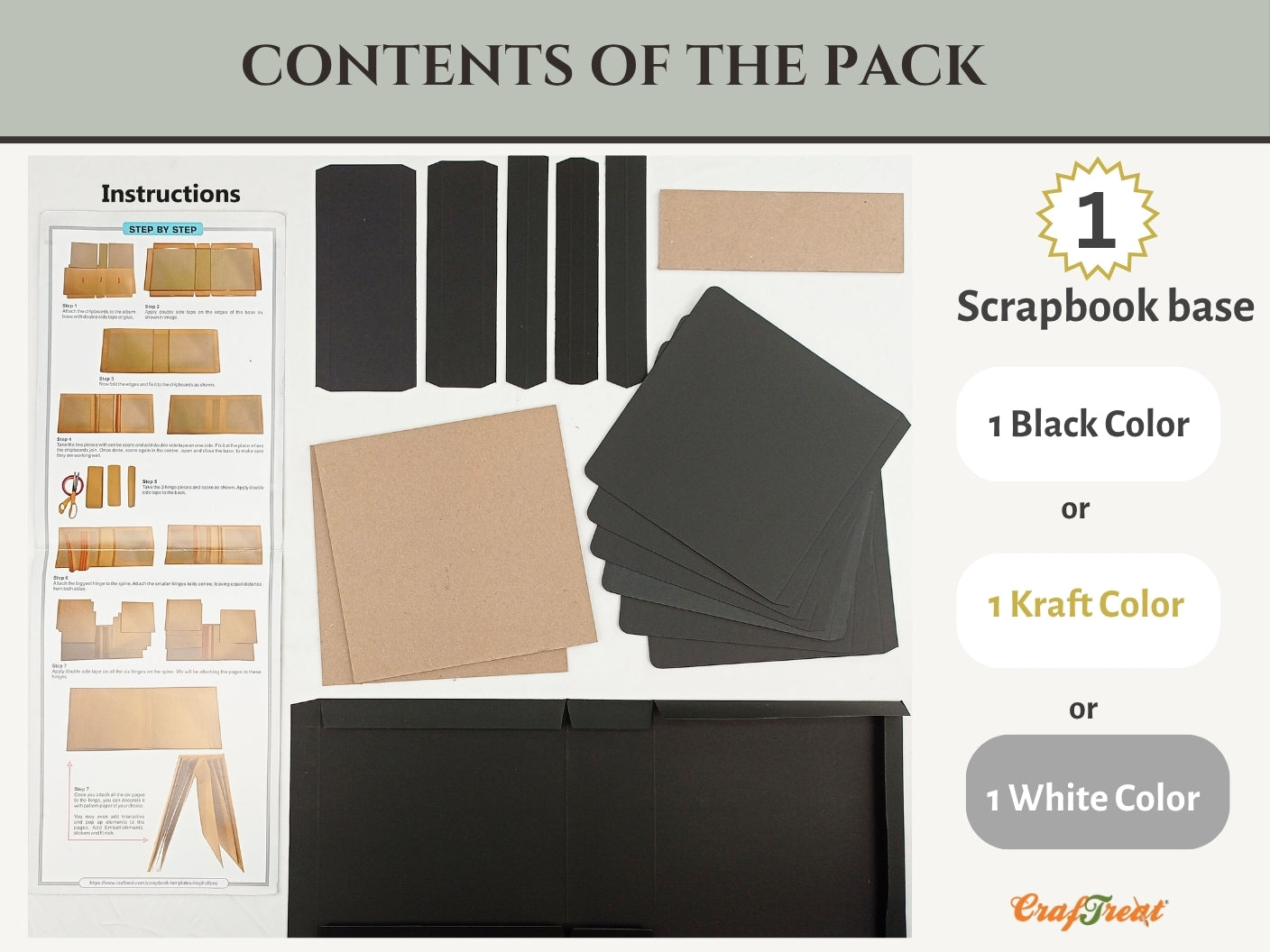 CrafTreat Scrapbook Blanks - Basic 8x8 - White