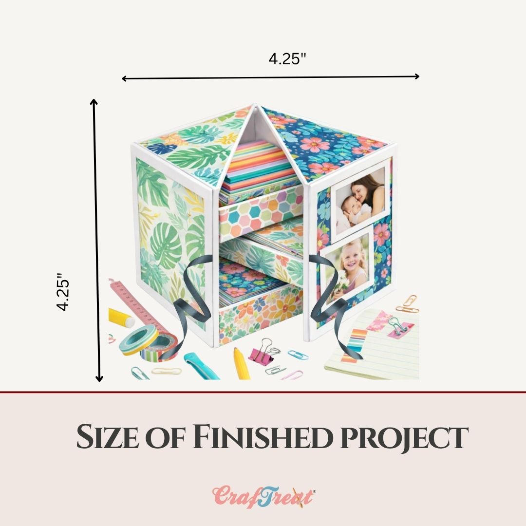 CrafTreat 3D Fold Shapes - Desk Organiser Photo Box - 2 sets