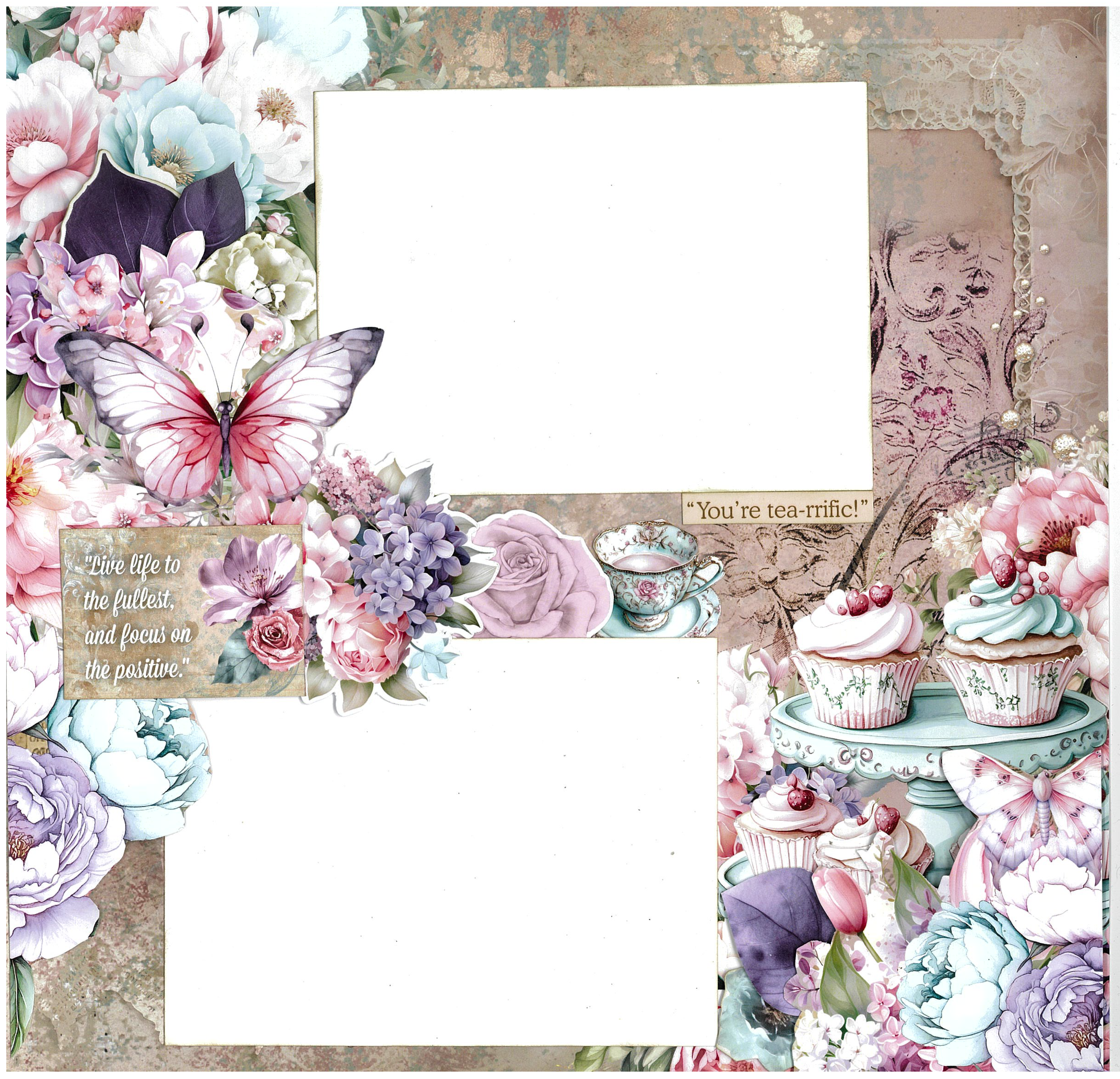 3Quarter Designs Positivi-Tea 12x12 Design Paper & Diecuts Set