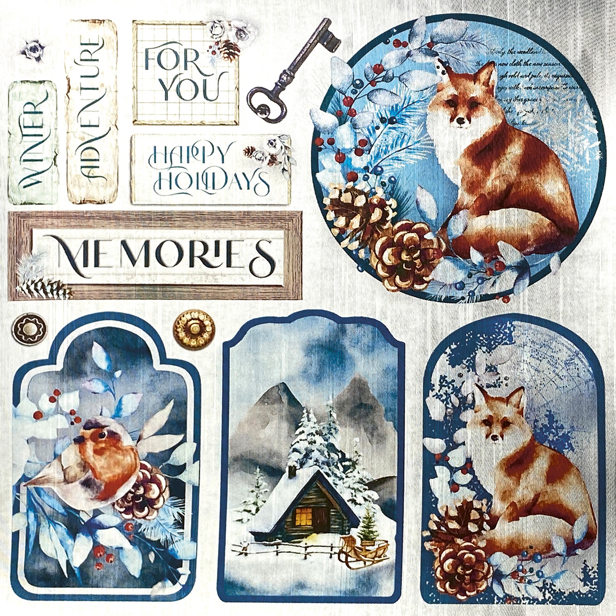 Winter Journey Deluxe Paper Silver 6"x6" 5/Pkg