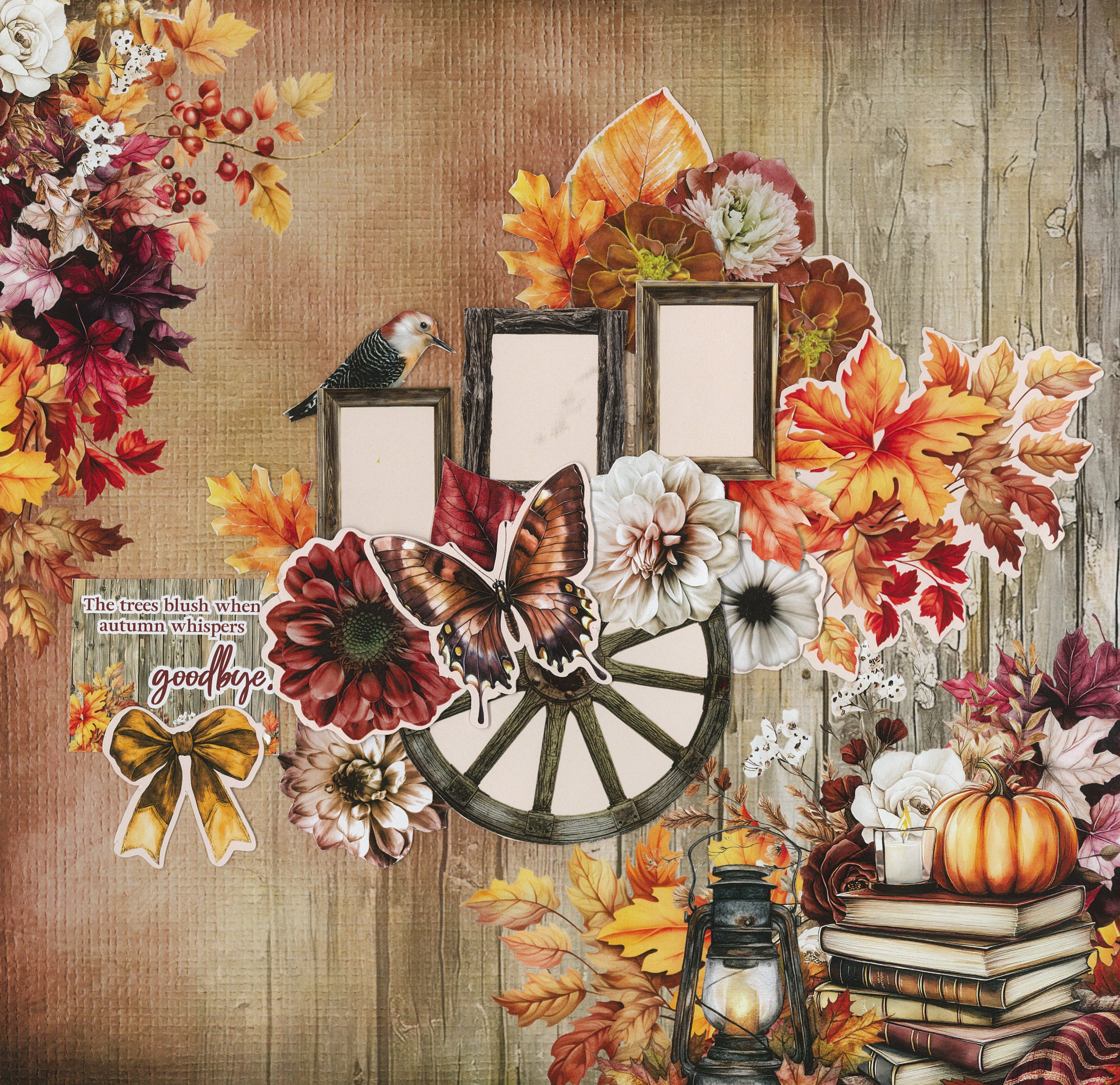 3Quarter Designs Autumn Whispers 12x12 Design Paper & Diecuts Set