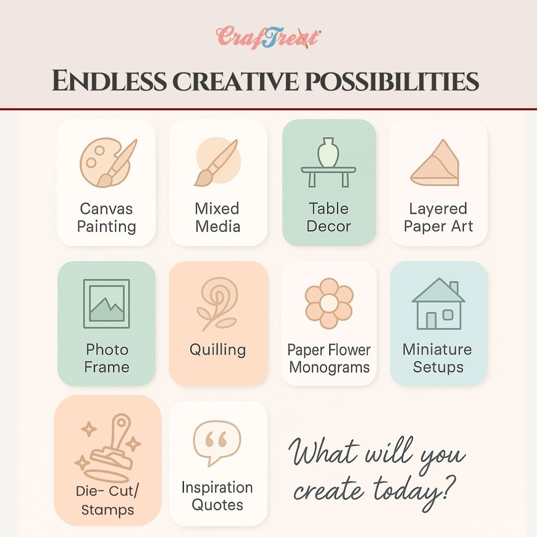 CrafTreat 3D Fold Shapes - Desk Organiser Photo Box - 2 sets