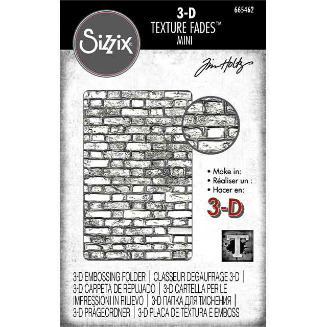 Sizzix 3-D Texture Fades Embossing Folder - Mini Brickwork by Tim Holtz