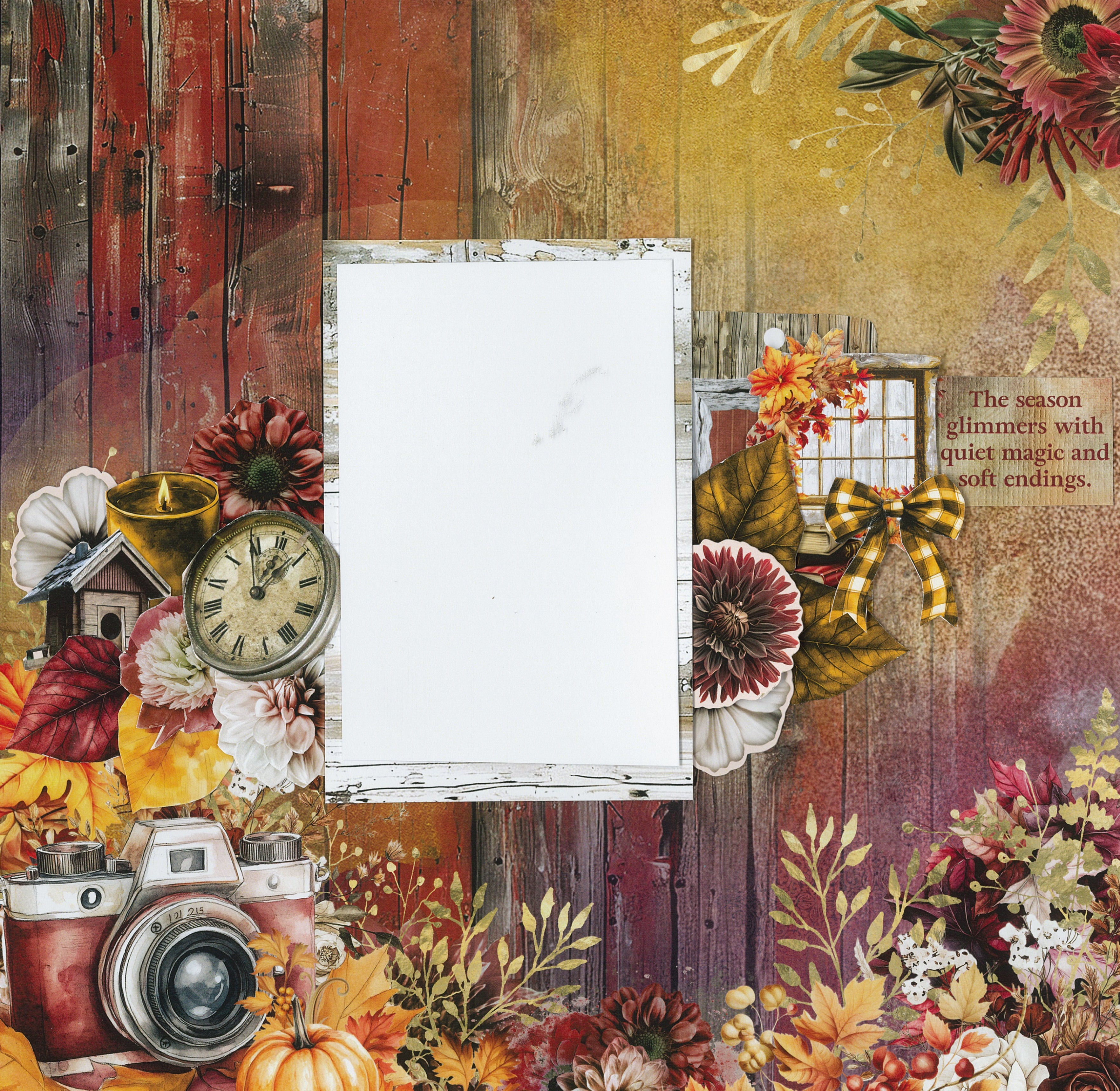 3Quarter Designs Autumn Whispers 12x12 Design Paper & Diecuts Set