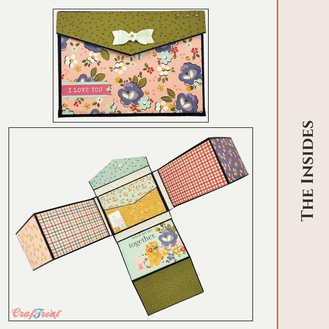 CrafTreat Scrapbook Blank Quick Folio - Envelope Fold Up Folio - Black, White, Kraft