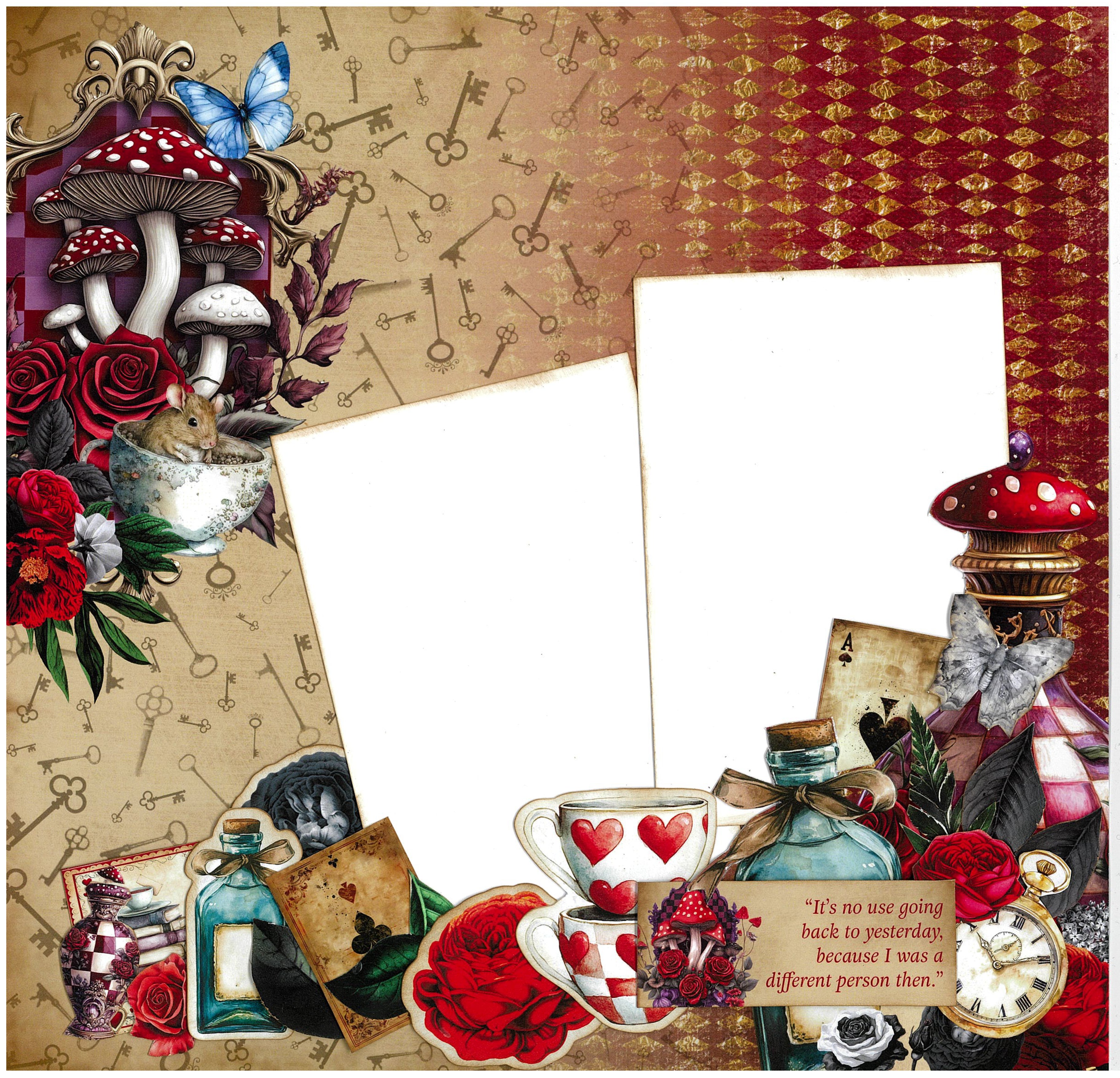3Quarter Designs Red Queen 12x12 Design Paper & Diecuts Set