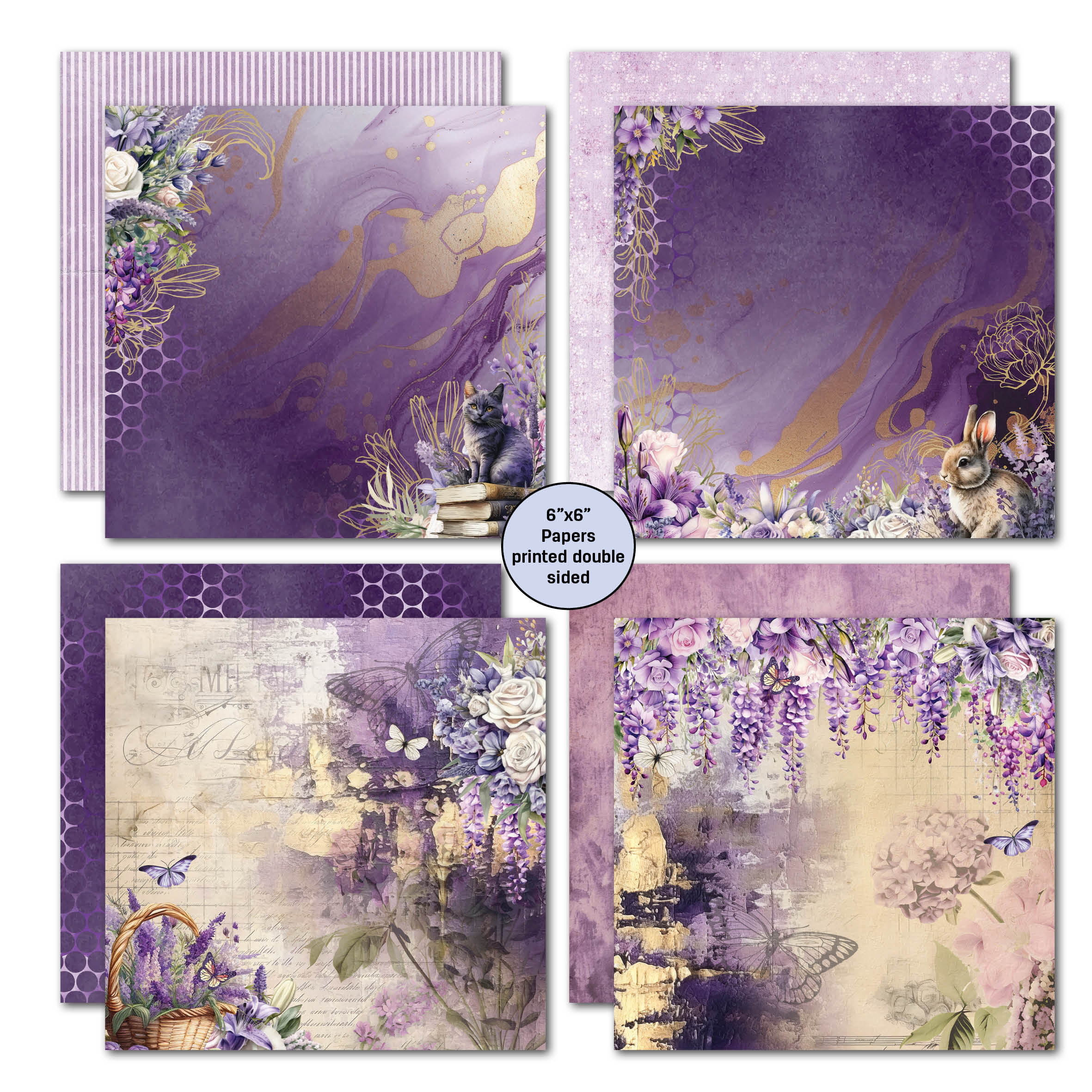 3Quarter Designs Lilac Euphoria 6x6 Paper Pack