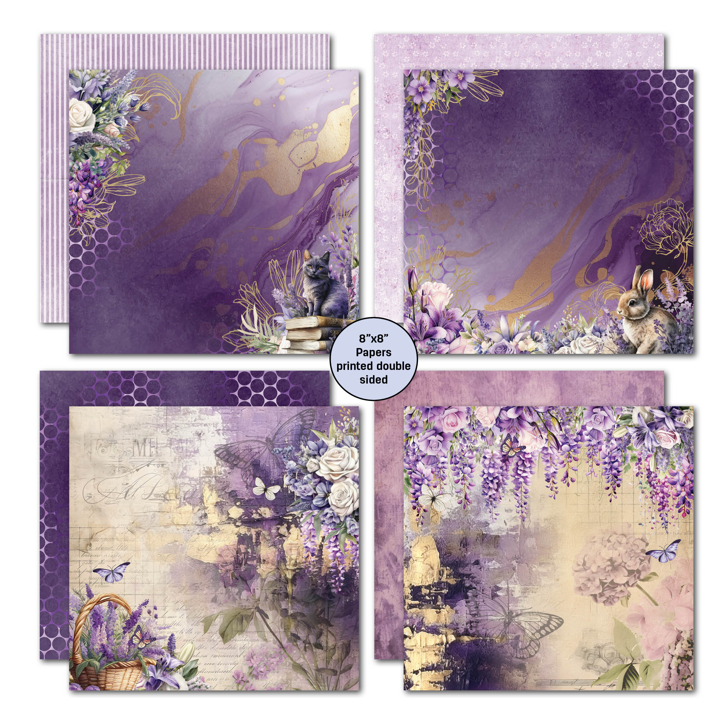 3Quarter Designs Lilac Euphoria 8x8 Paper Pack