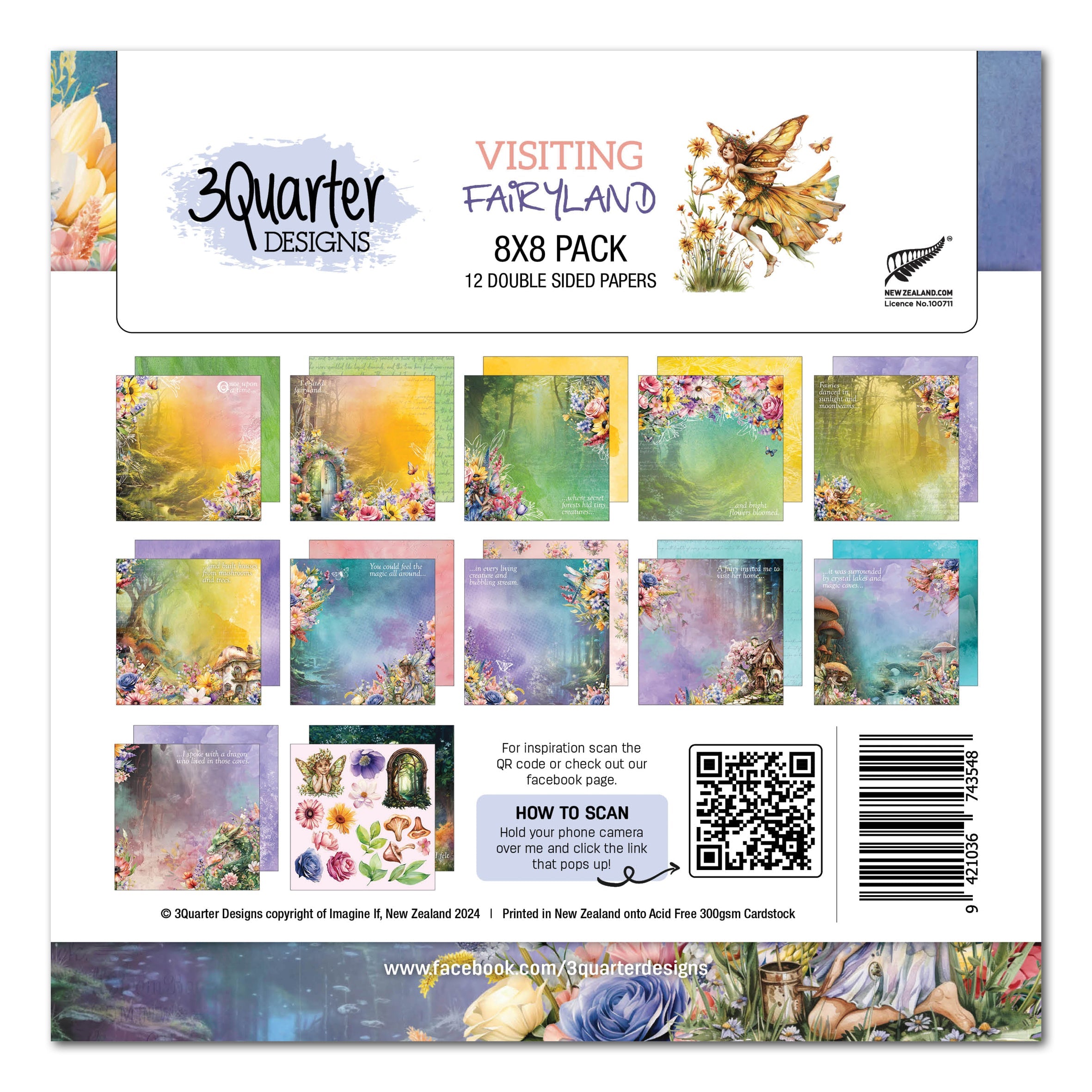 3Quarter Designs Visiting Fairyland 8x8 Paper Pack